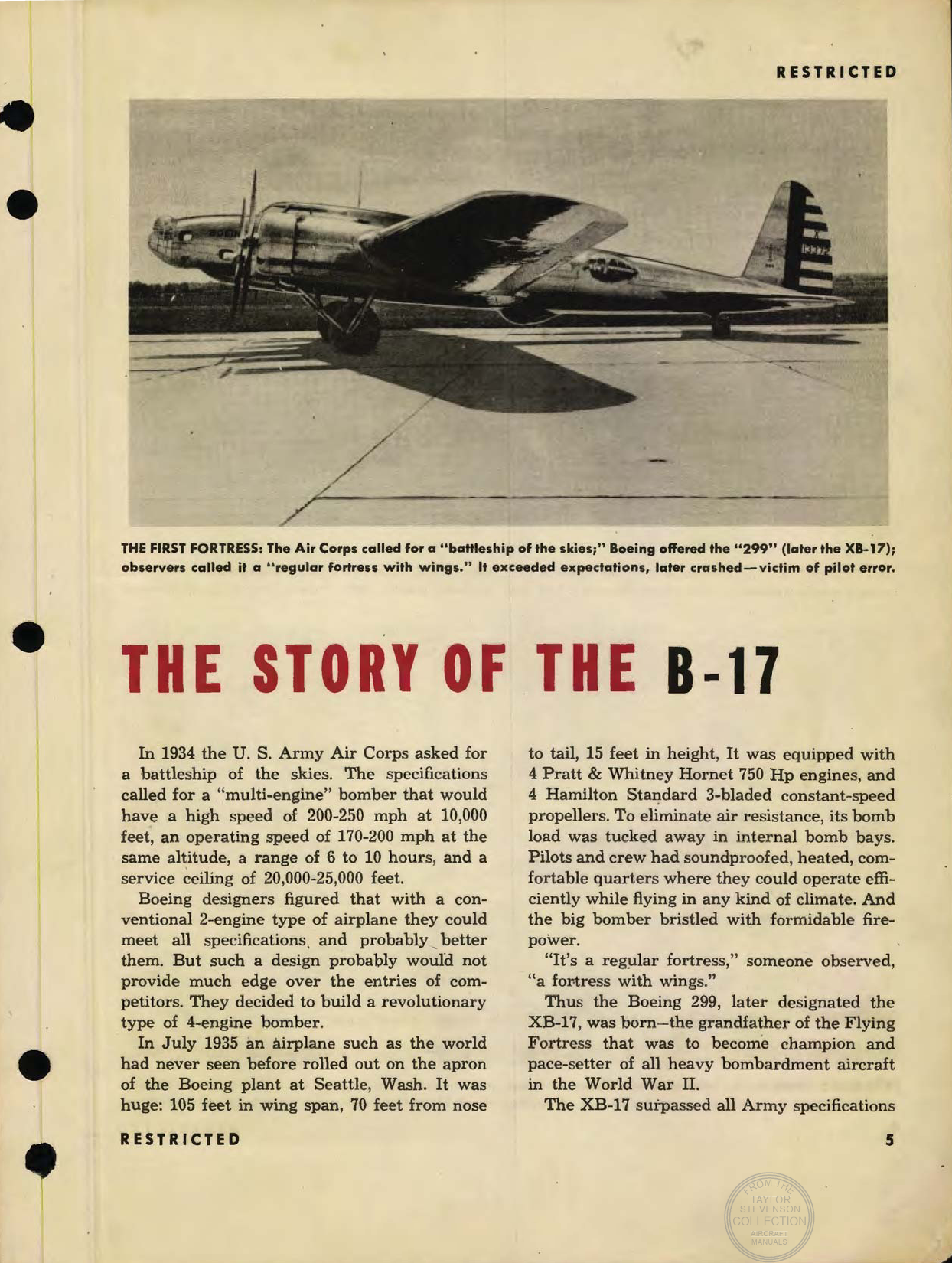 Sample page 7 from AirCorps Library document: Pilot Training Manual - B-17