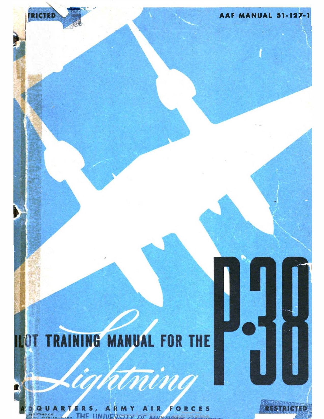 Sample page 1 from AirCorps Library document: Pilot Training Manual - P-38