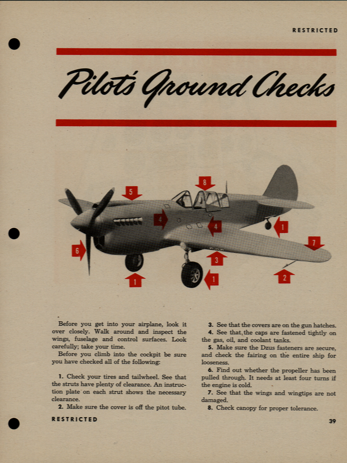 Sample page 39 from AirCorps Library document: Pilot Training Manual - P-40