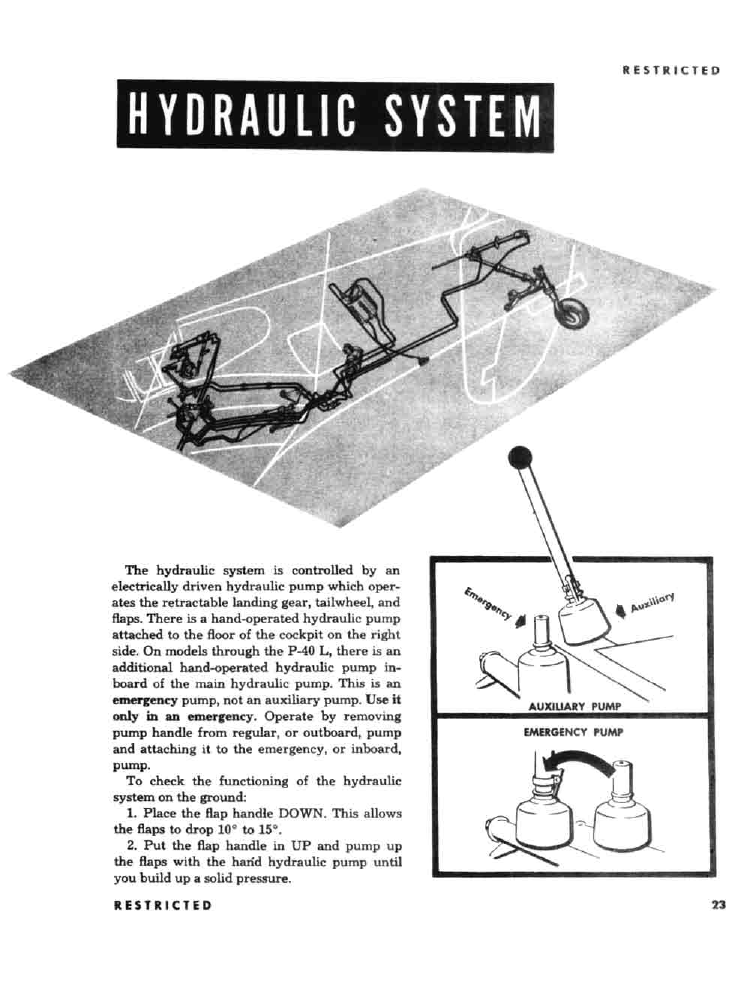 Sample page 23 from AirCorps Library document: Pilot Training Manual - P-40 - 1943