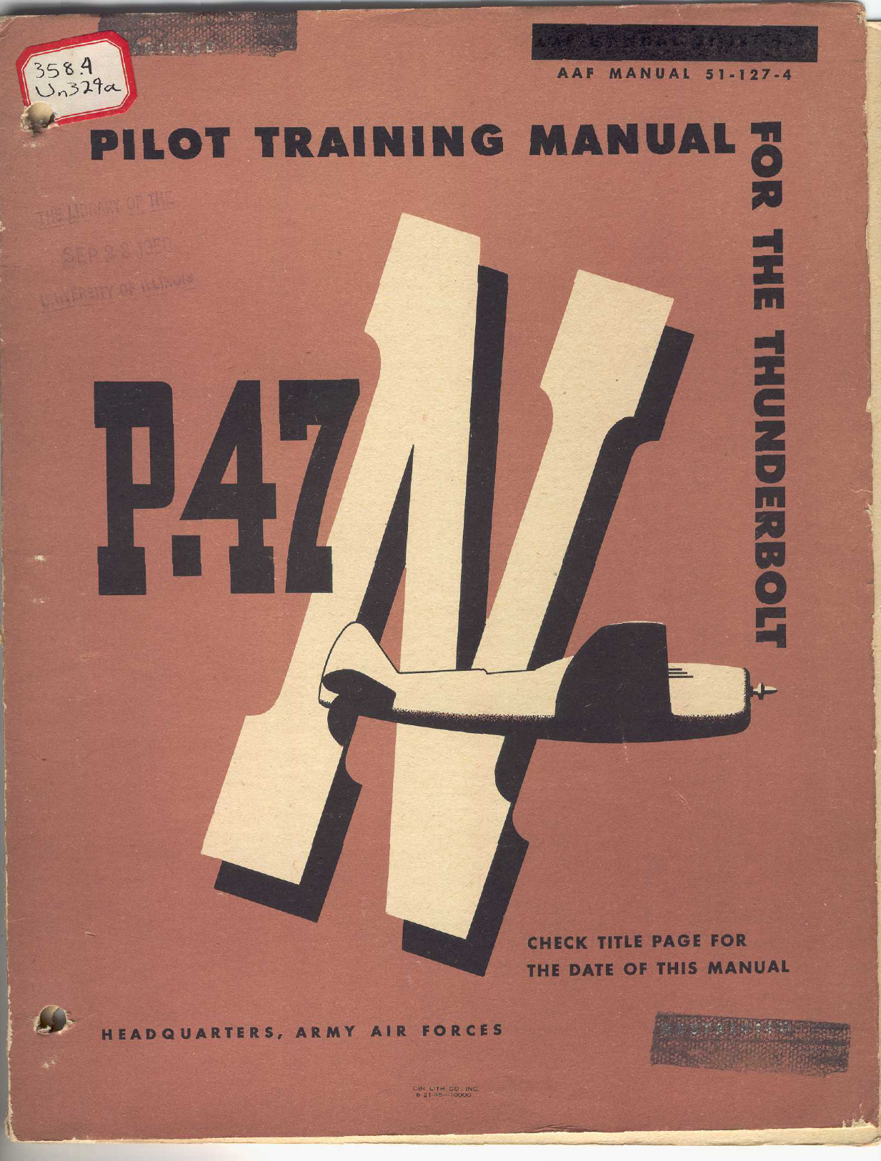 Sample page 1 from AirCorps Library document: Pilot Training Manual - P-47N