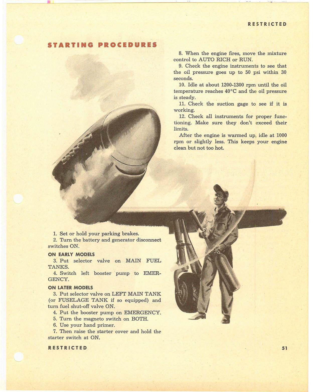 Sample page 52 from AirCorps Library document: Pilot Training Manual - P-51 Early Models