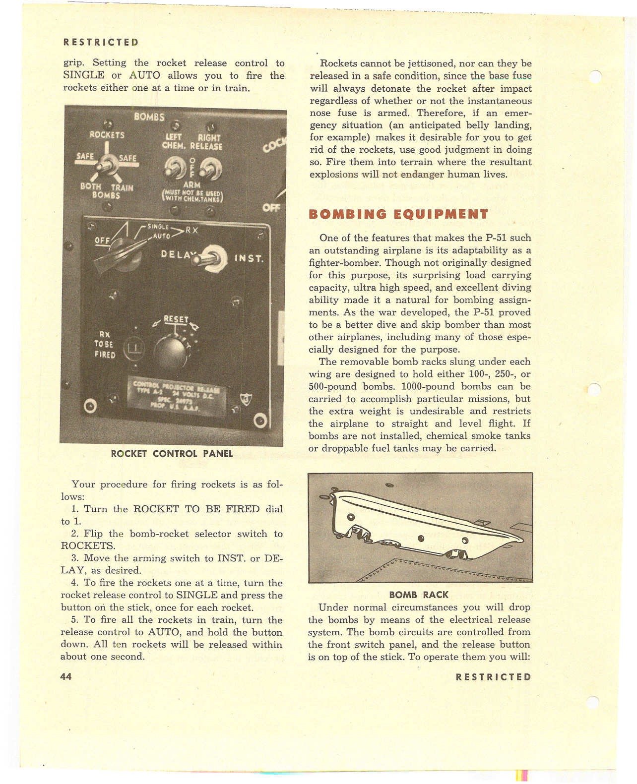 Sample page 43 from AirCorps Library document: Pilot Training Manual - P-51 - Late Models