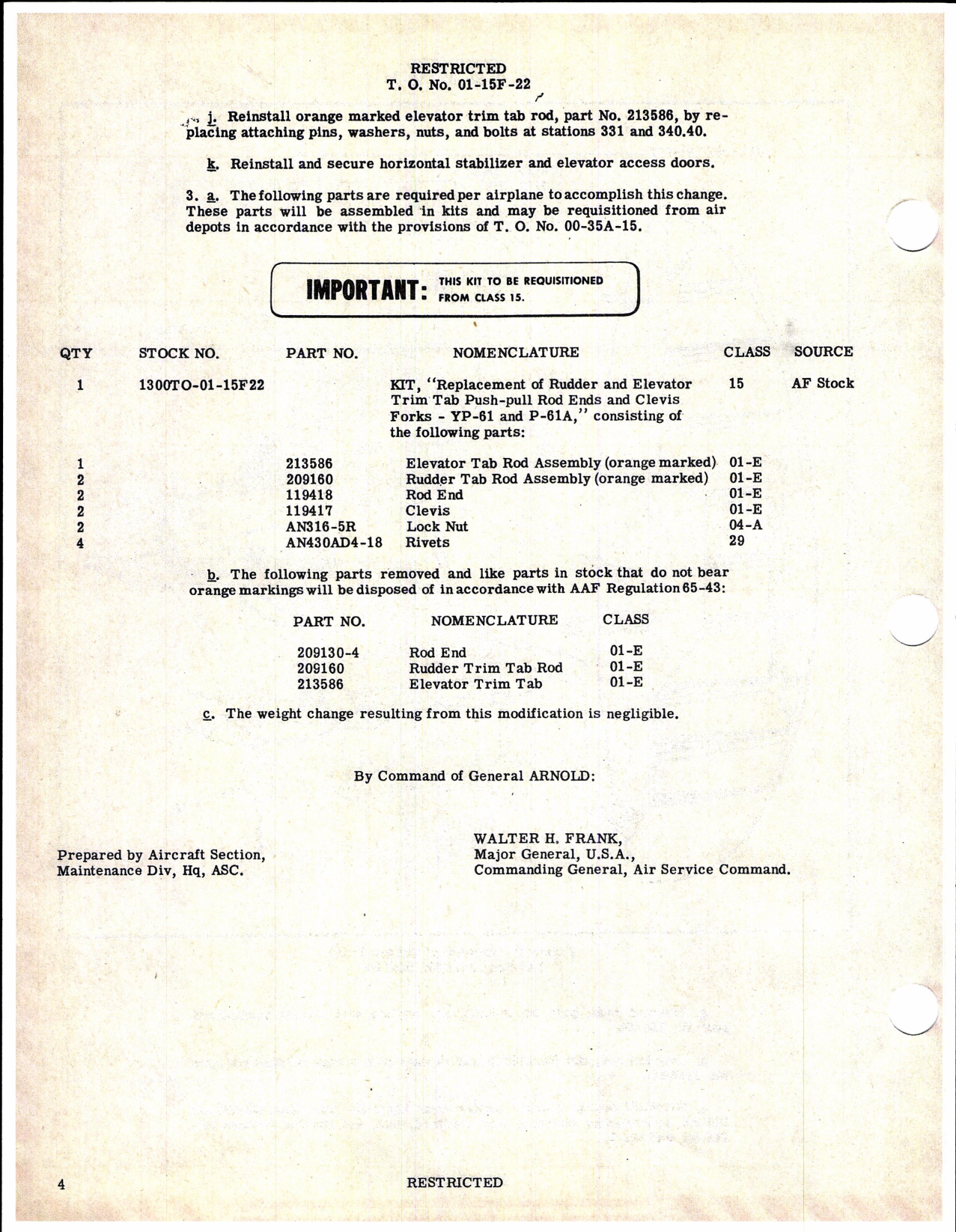 Sample page 4 from AirCorps Library document: Rudder & Elevator Trim Tab Push-Pull Rod Ends and Clevis Forks