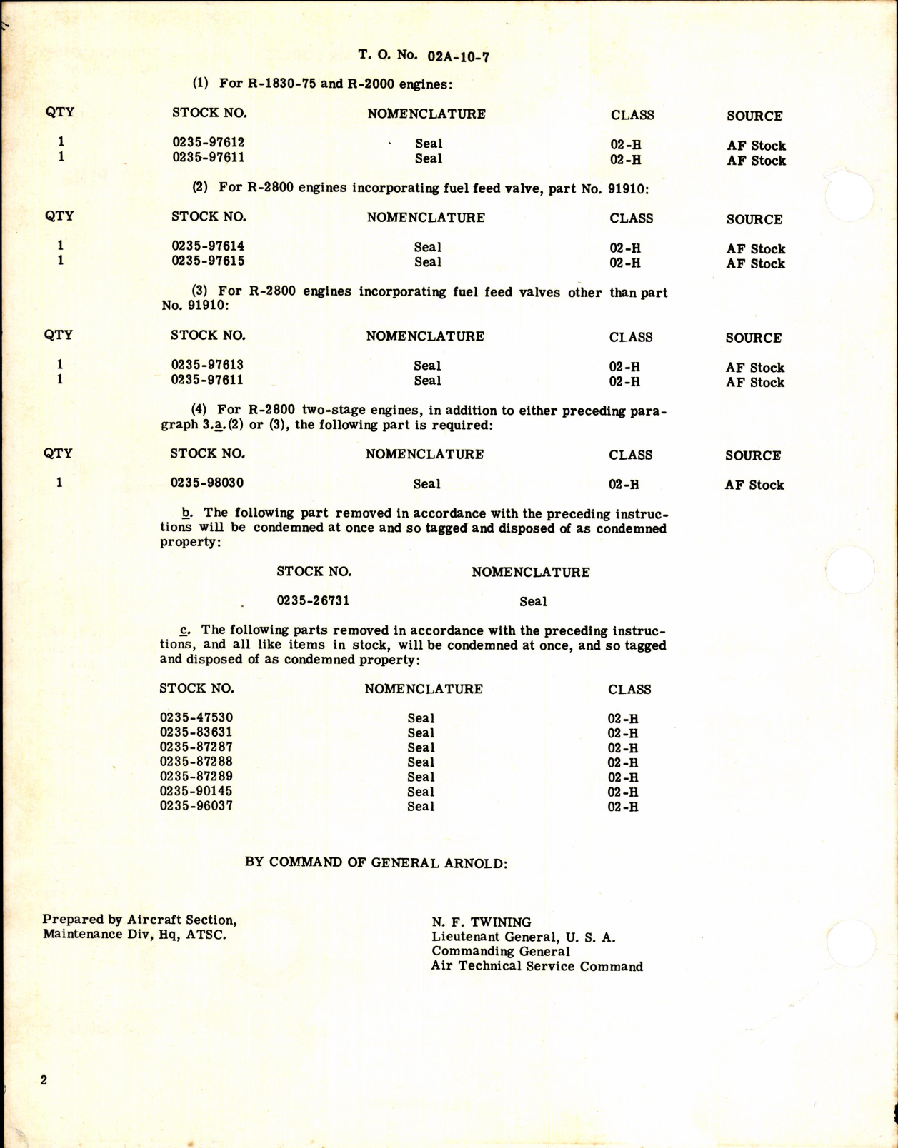 Sample page 2 from AirCorps Library document: Installation of Fuel Feed Valve and Plug Seals