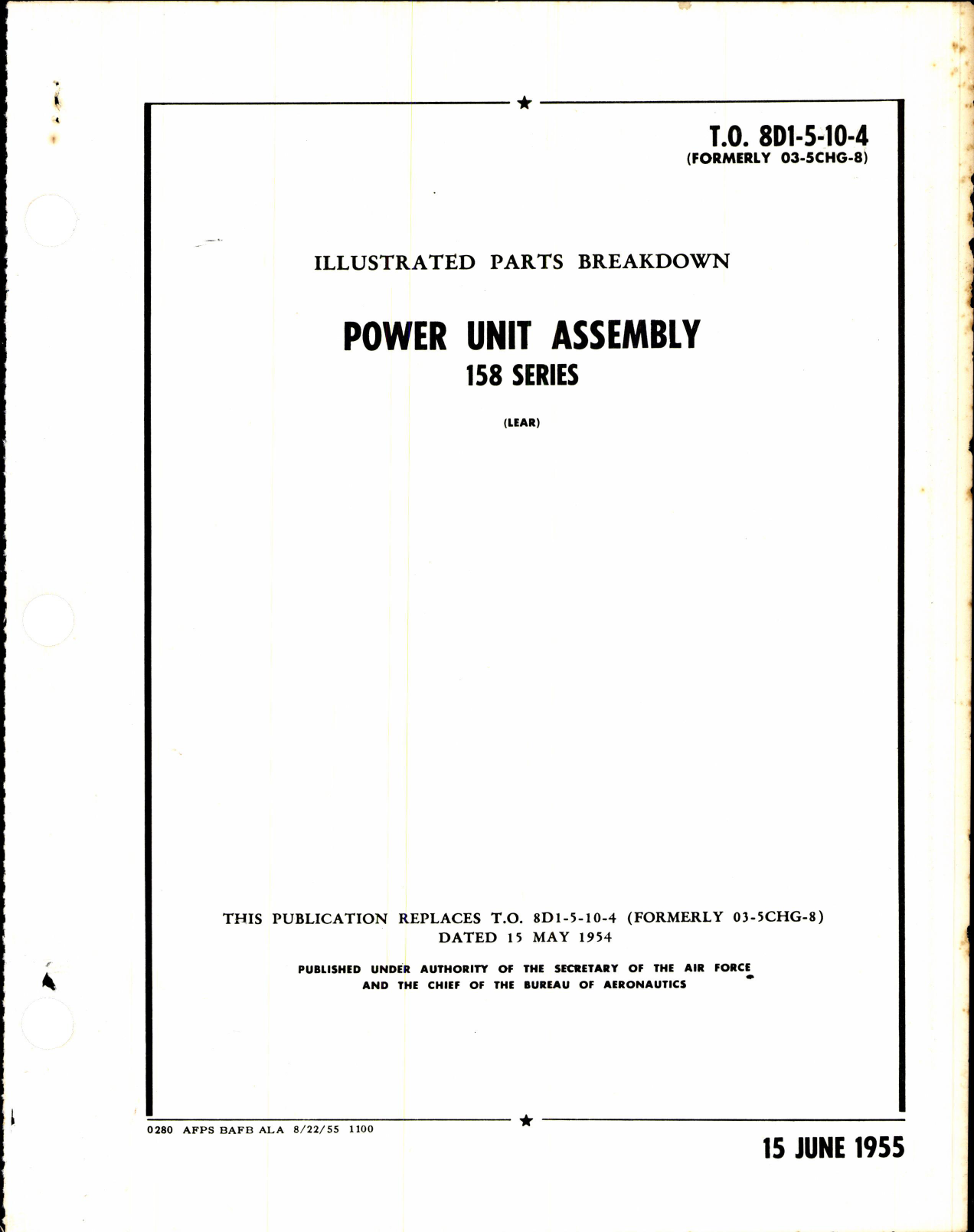 Sample page 1 from AirCorps Library document: Illustrated Parts Breakdown for Power Unit Assembly 158 Series