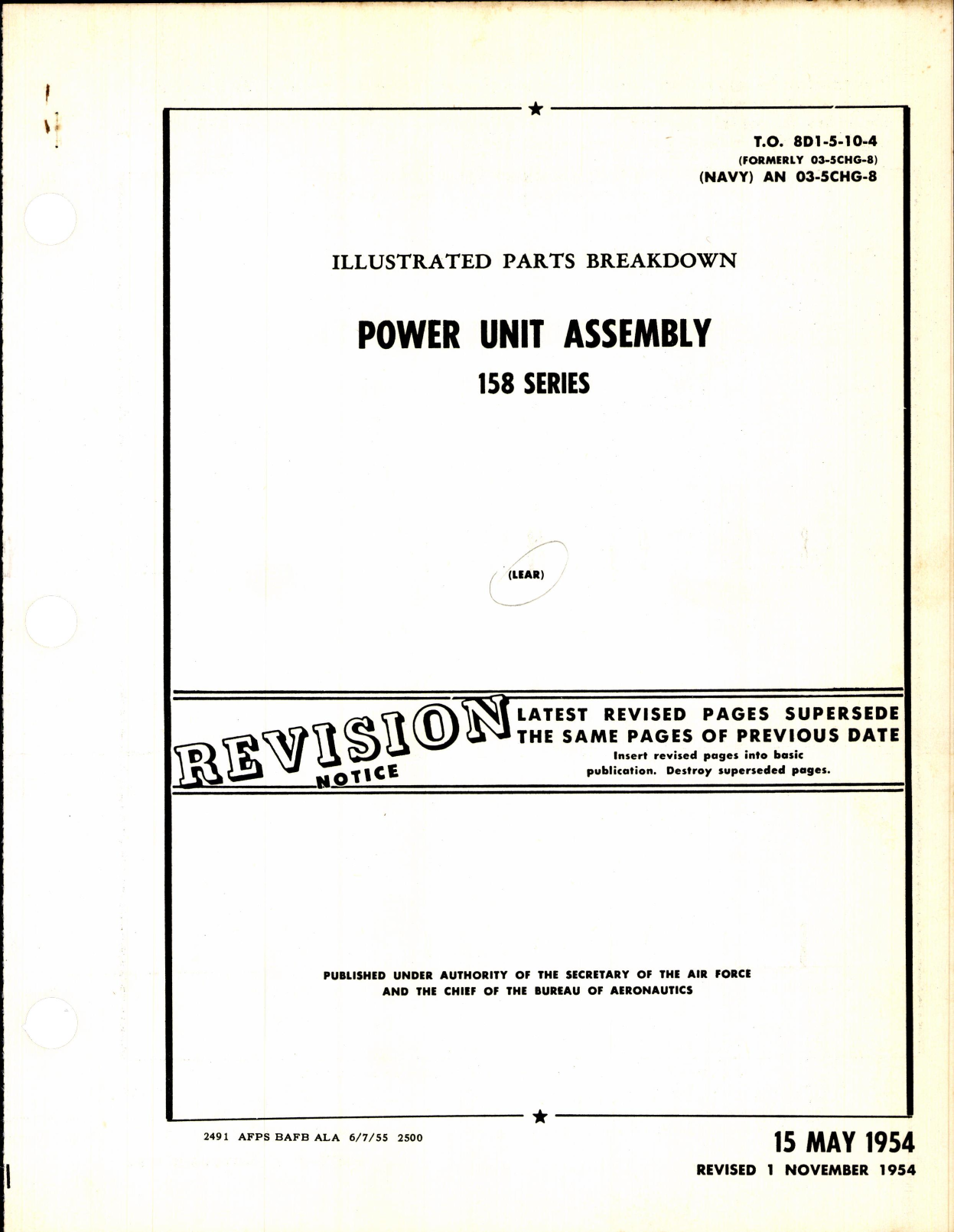 Sample page 1 from AirCorps Library document: Illustrated Parts Breakdown Power Unit Assembly 158 Series