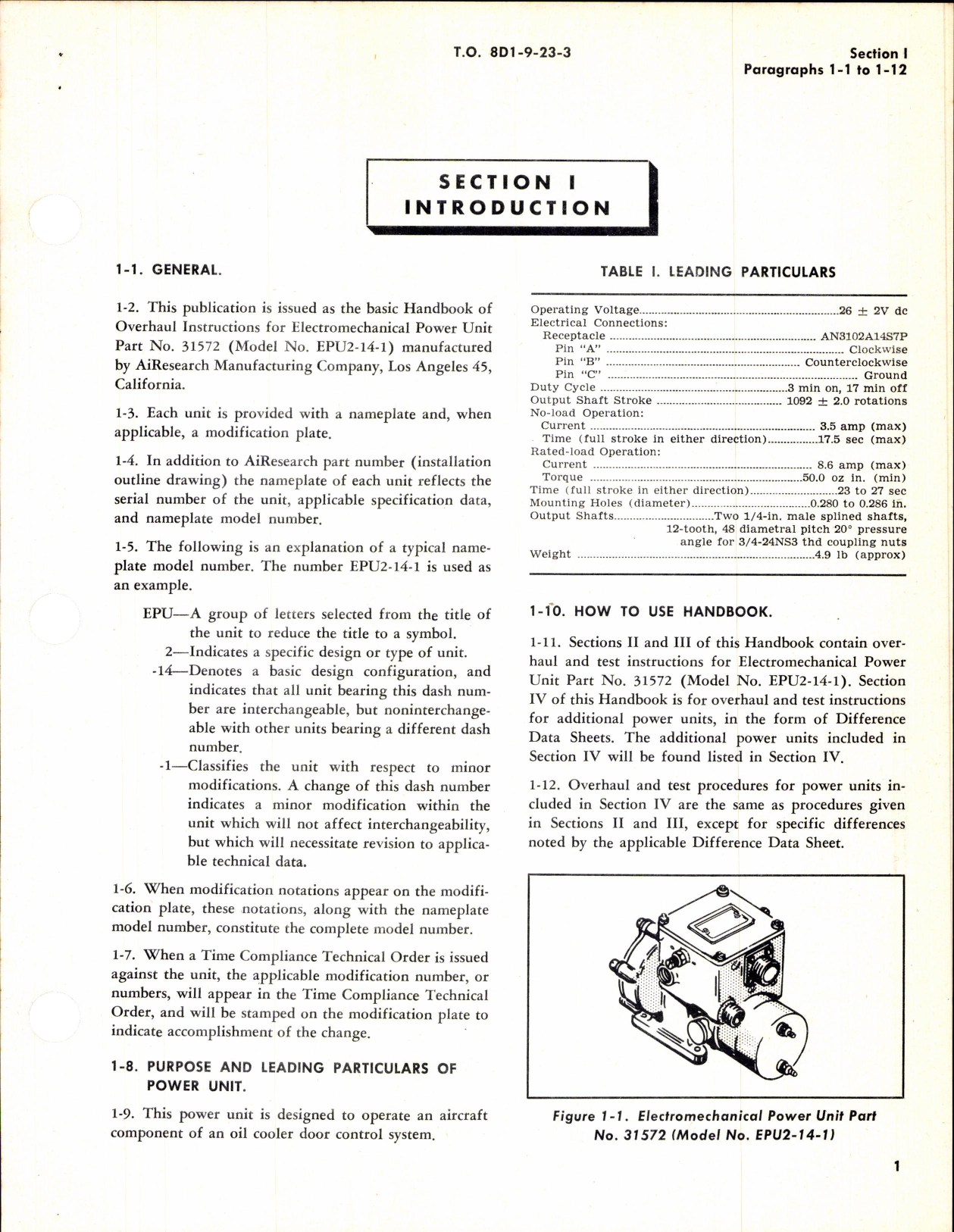 Sample page 3 from AirCorps Library document: Overhaul Instructions Electromechanical Power Unit