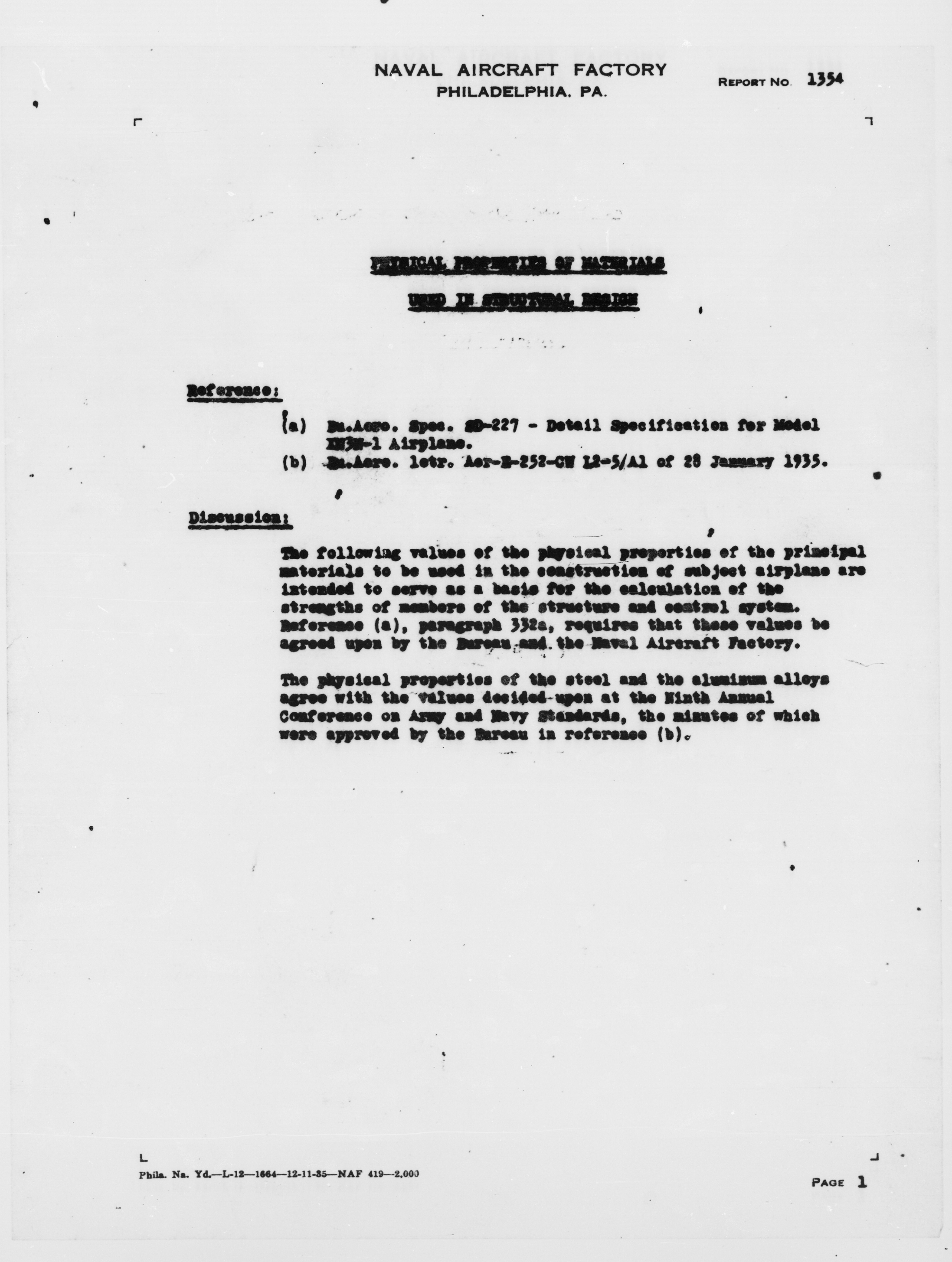 Sample page 3 from AirCorps Library document: Physical Properties of Materials Used in Structural Design for the N3N