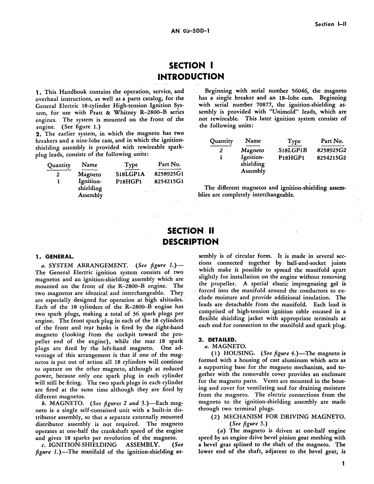 Sample page 5 from AirCorps Library document: Operation, Service, & Overhaul Manual with Parts Catalog for R-2800 B Series