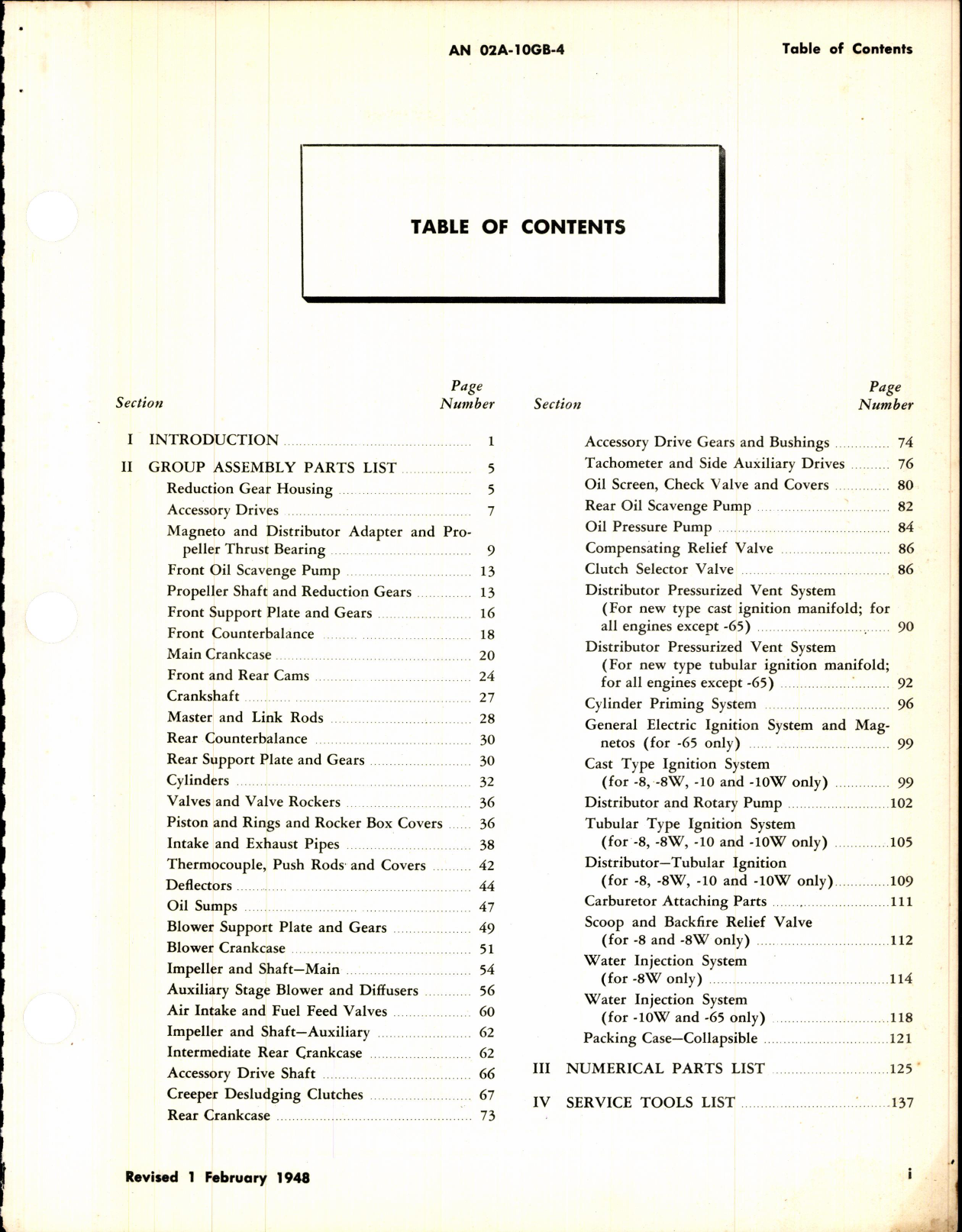 Sample page 3 from AirCorps Library document: Parts Catalog for R-2800-8, -8W, -10, -10W, and -65 Engines