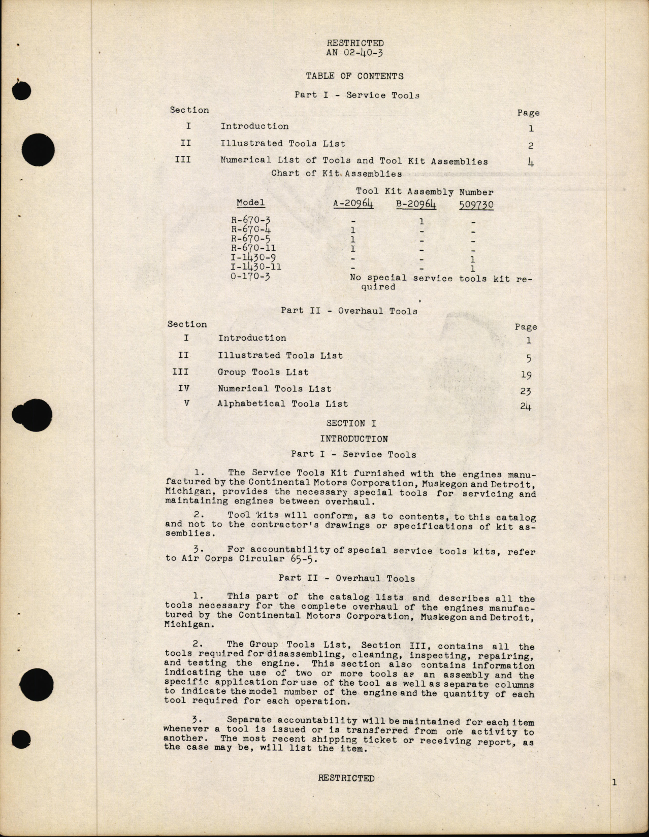 Sample page  4 from AirCorps Library document: Tool Catalog for R-670 Engine Series