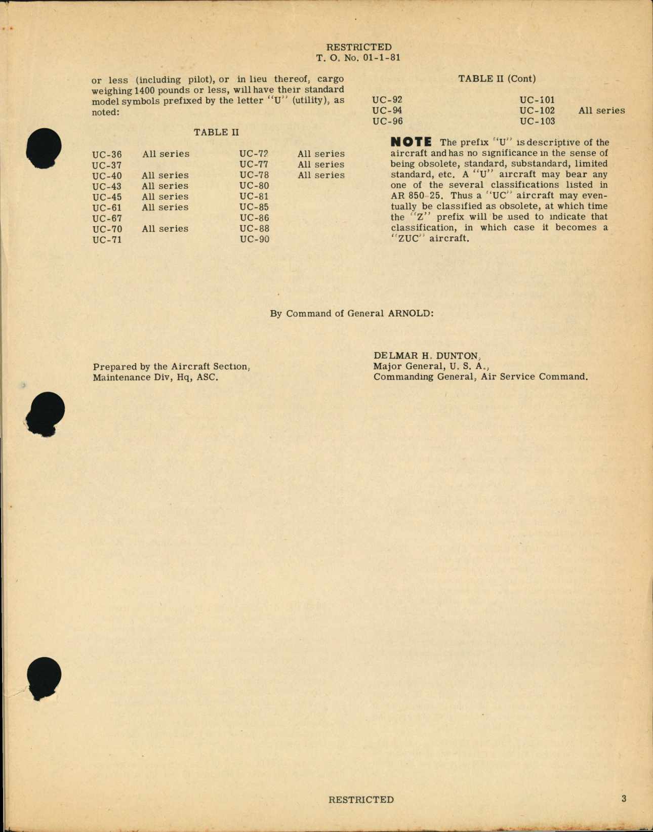 Sample page 3 from AirCorps Library document: General - Reclassification of Aircraft