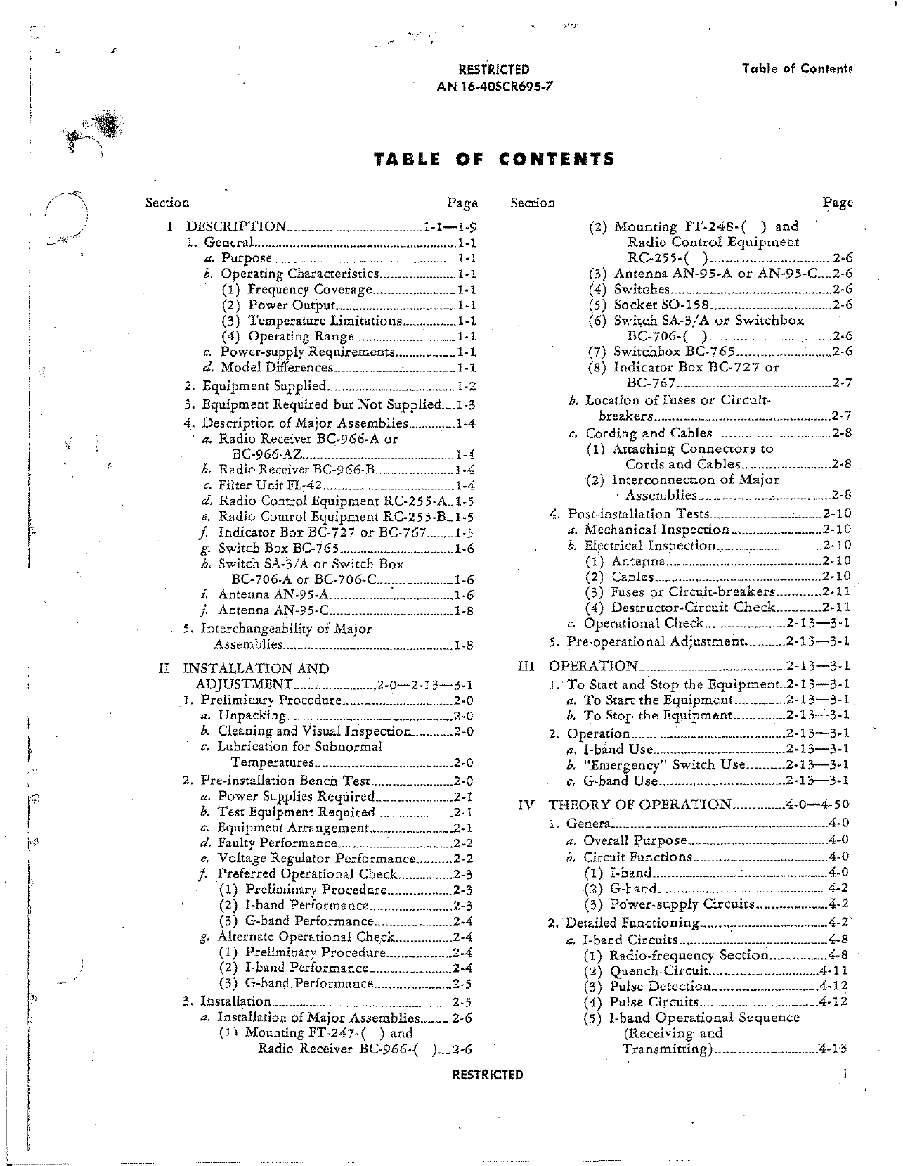 Sample page 3 from AirCorps Library document: Maintenance Instructions for Radio Sets SCR-695-A, -AZ, and -B