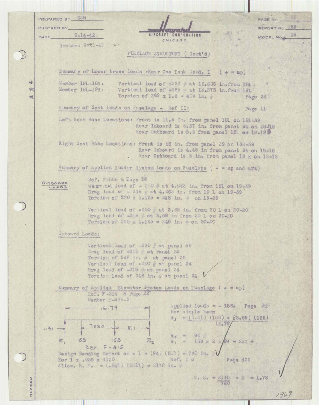 Sample page 71 from AirCorps Library document: Report 189, Analysis of Rear Control System Installation, DGA-15