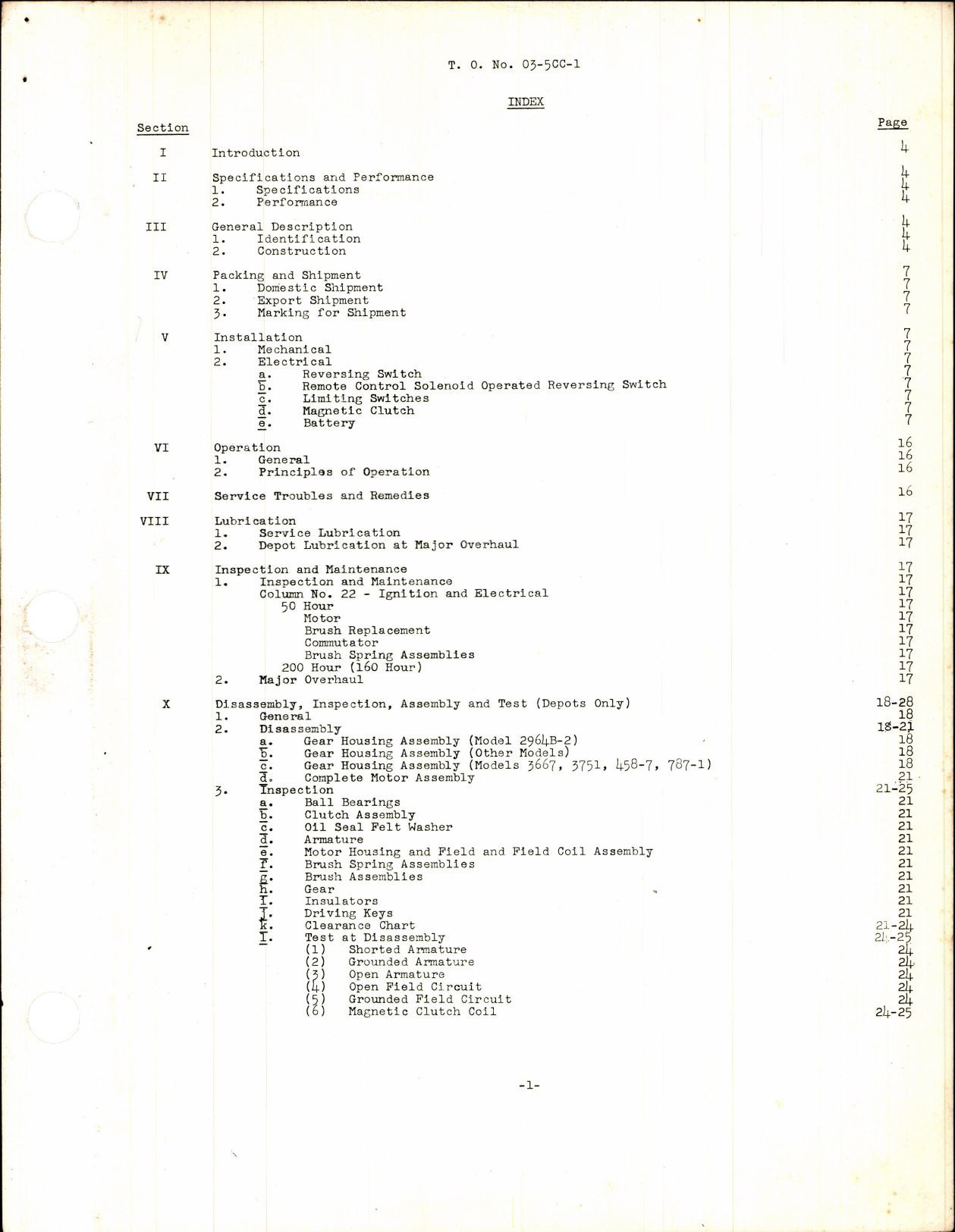 Sample page 3 from AirCorps Library document: Operation, Service, & Overhaul Instructions for Retracting Mechanism Motors
