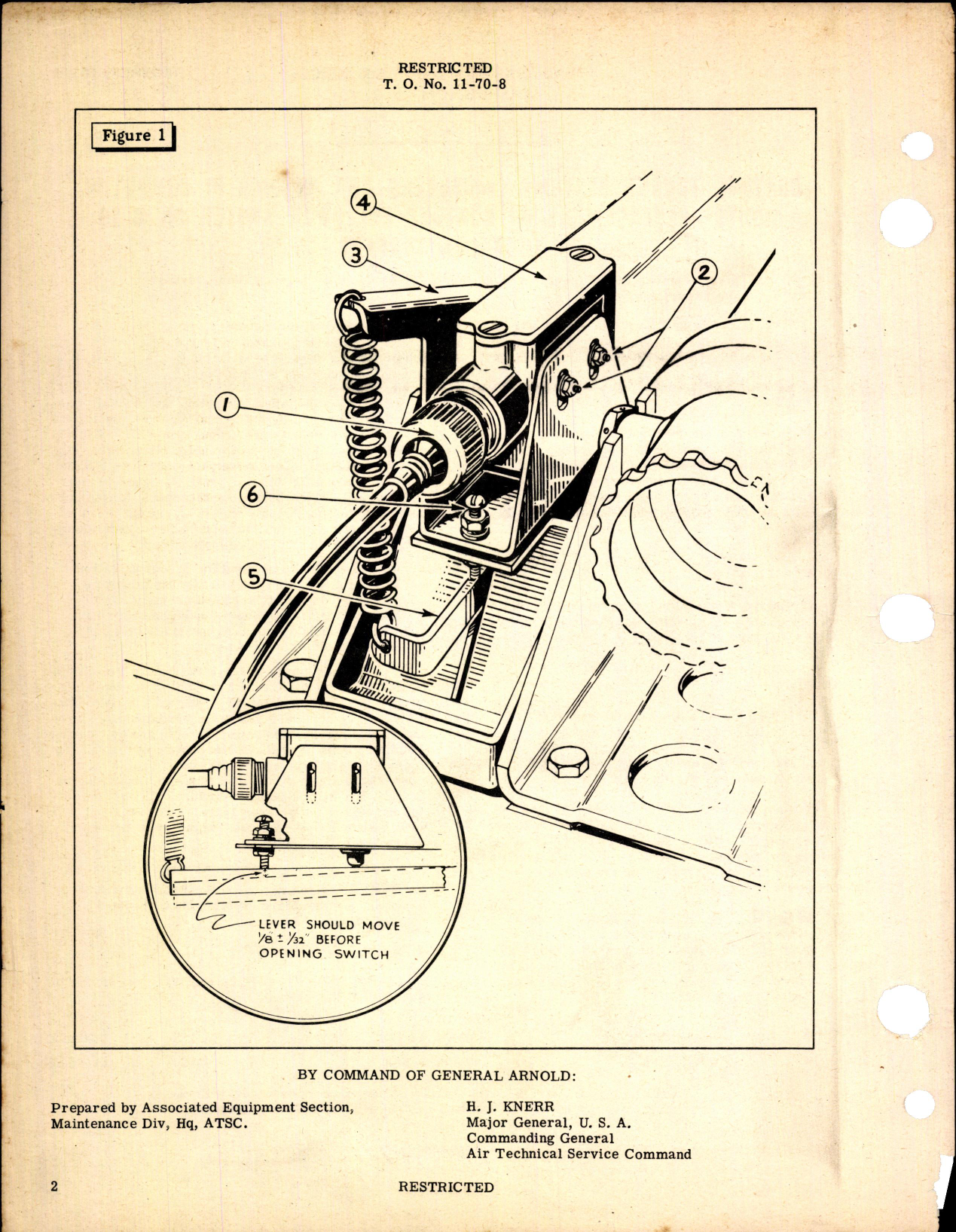 Sample page 2 from AirCorps Library document: Replacement of Contour Follower Switch on B-29