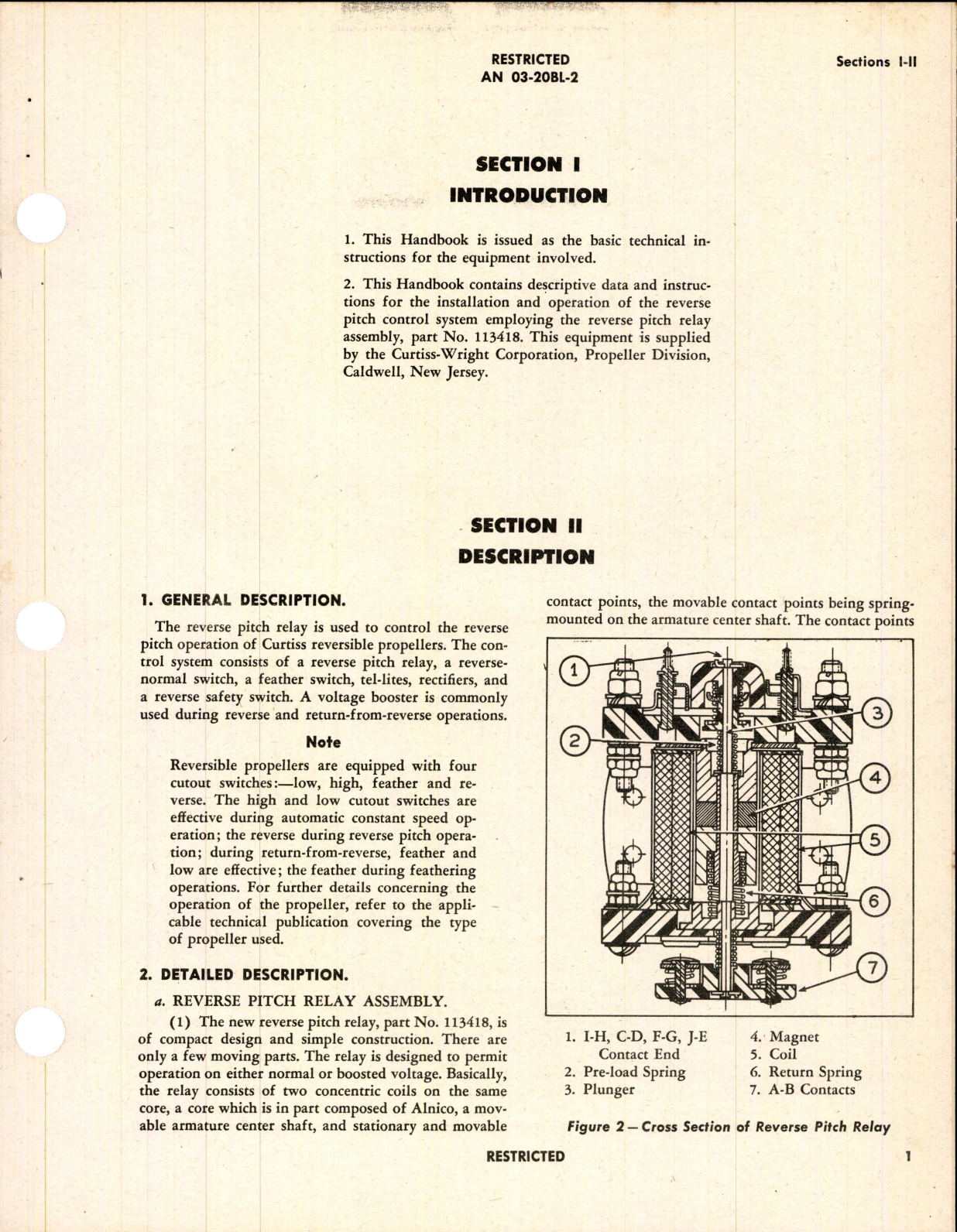 Sample page 5 from AirCorps Library document: Handbook of Instructions with Parts Catalog for Part No 113418 Reverse Pitch Relay