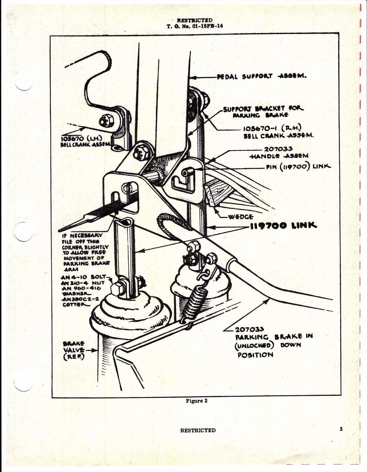 Sample page 3 from AirCorps Library document: Northrop - Replacement of Brake Valve Link Assembly for P-61A