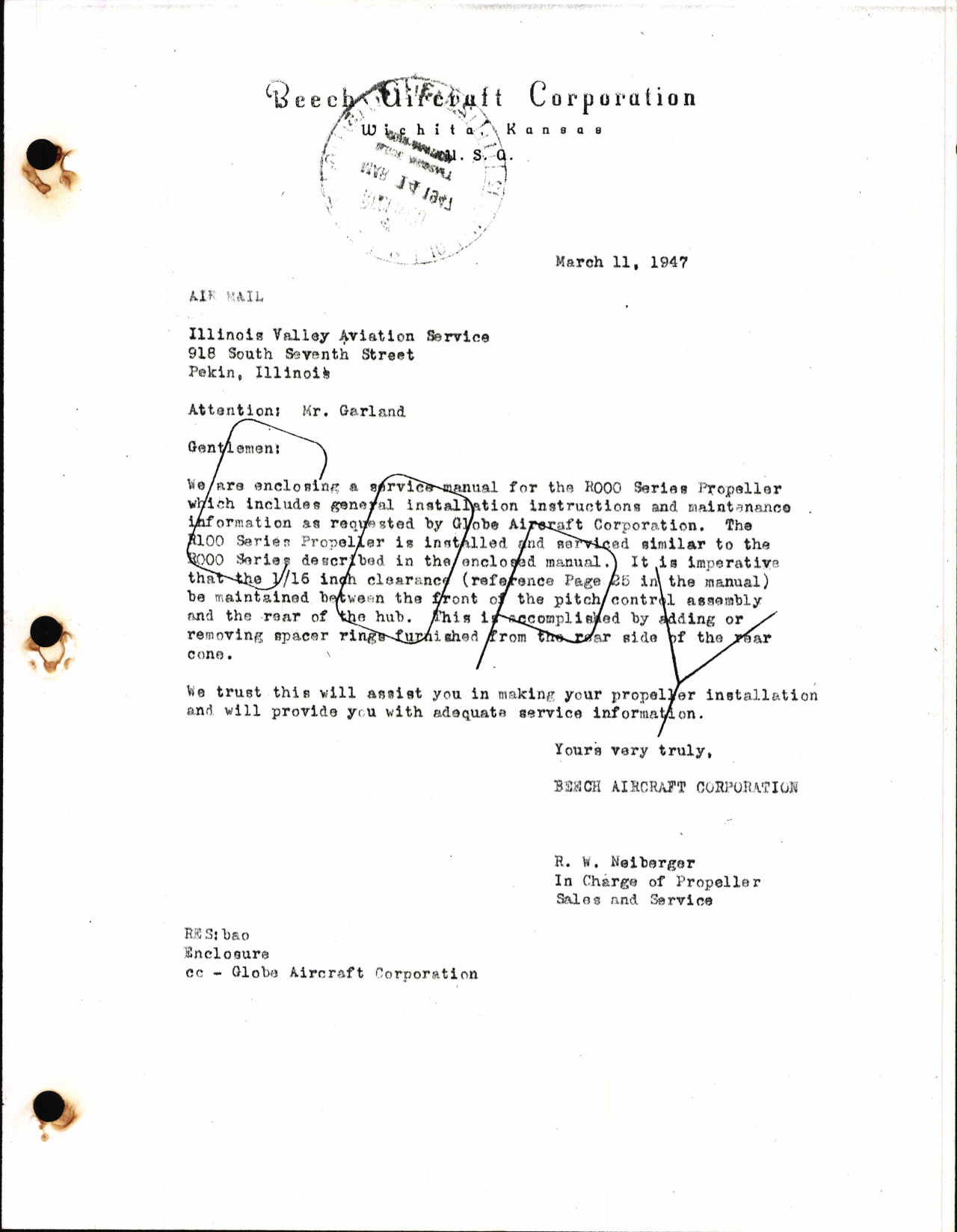 Sample page 2 from AirCorps Library document: Roby Beech Propeller Information