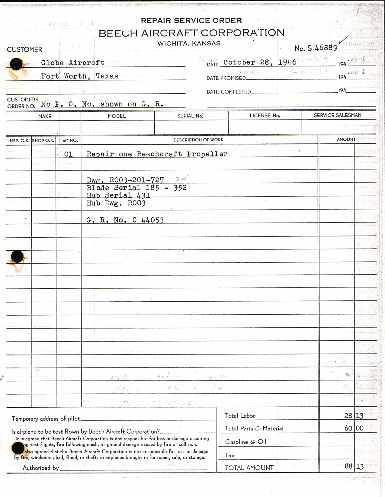 Sample page 5 from AirCorps Library document: Roby Beech Propeller Information