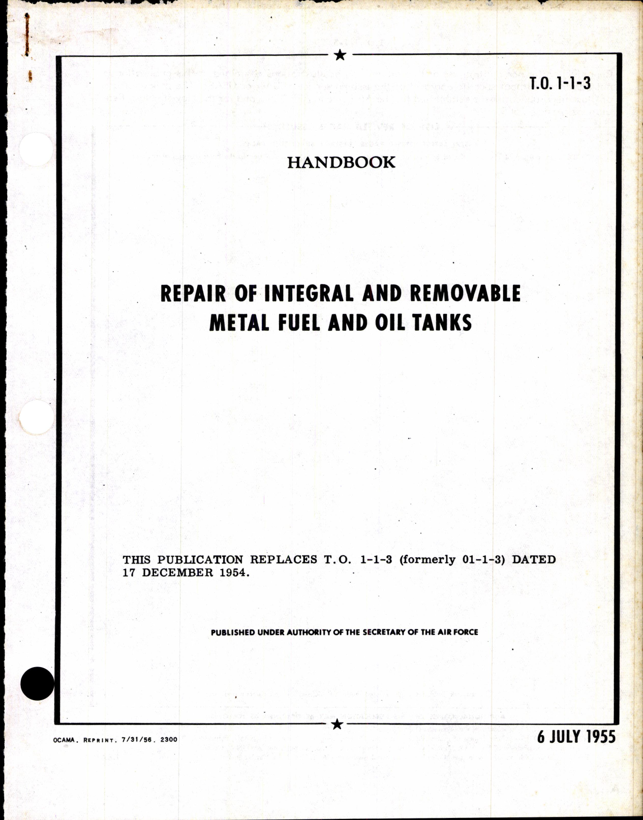 Sample page 1 from AirCorps Library document: Repair of Integral and Removable Metal Fuel and Oil Tanks