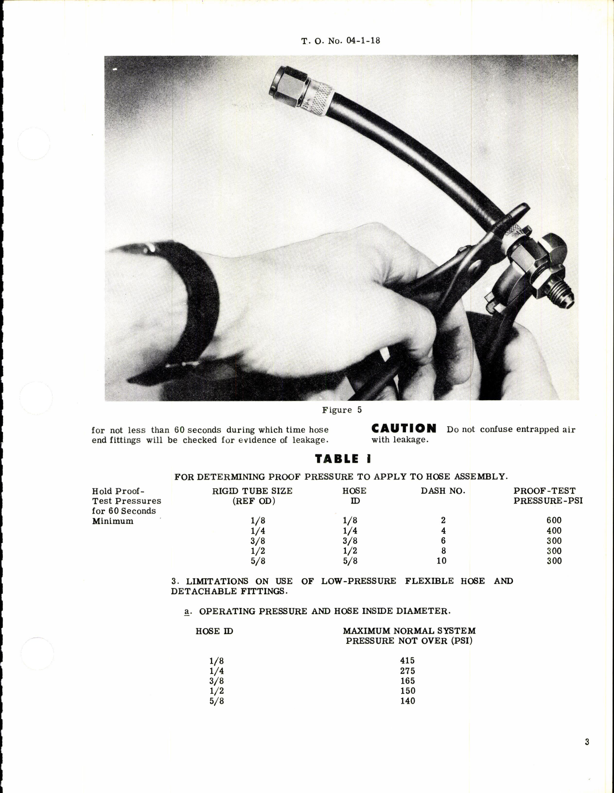 Sample page 3 from AirCorps Library document: Replacement of Low-Pressure Flexible Hose Assemblies