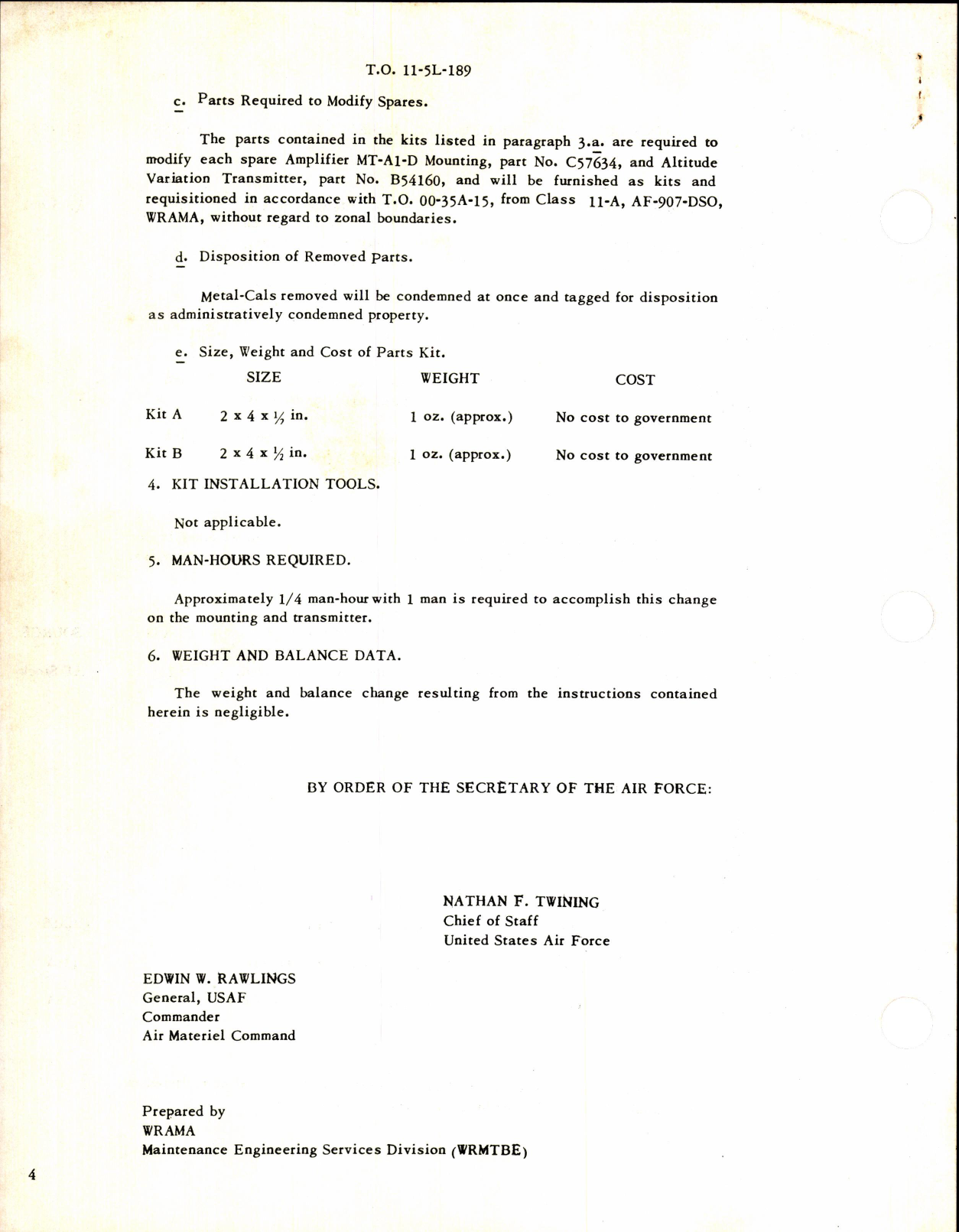 Sample page 4 from AirCorps Library document: Replacement of Name Plate on Altitude Transmitter