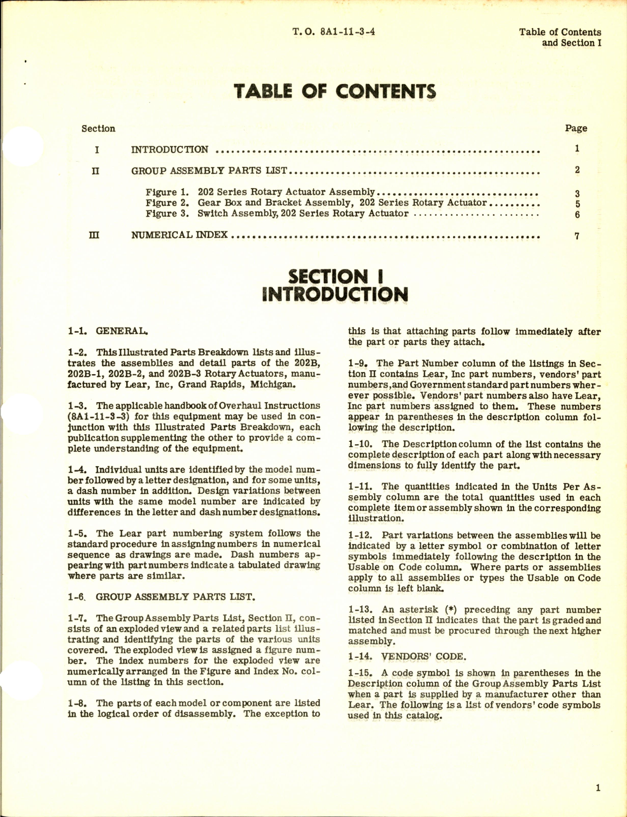 Sample page 3 from AirCorps Library document: Illustrated Parts Breakdown Rotary Actuator Assembly 202 Series