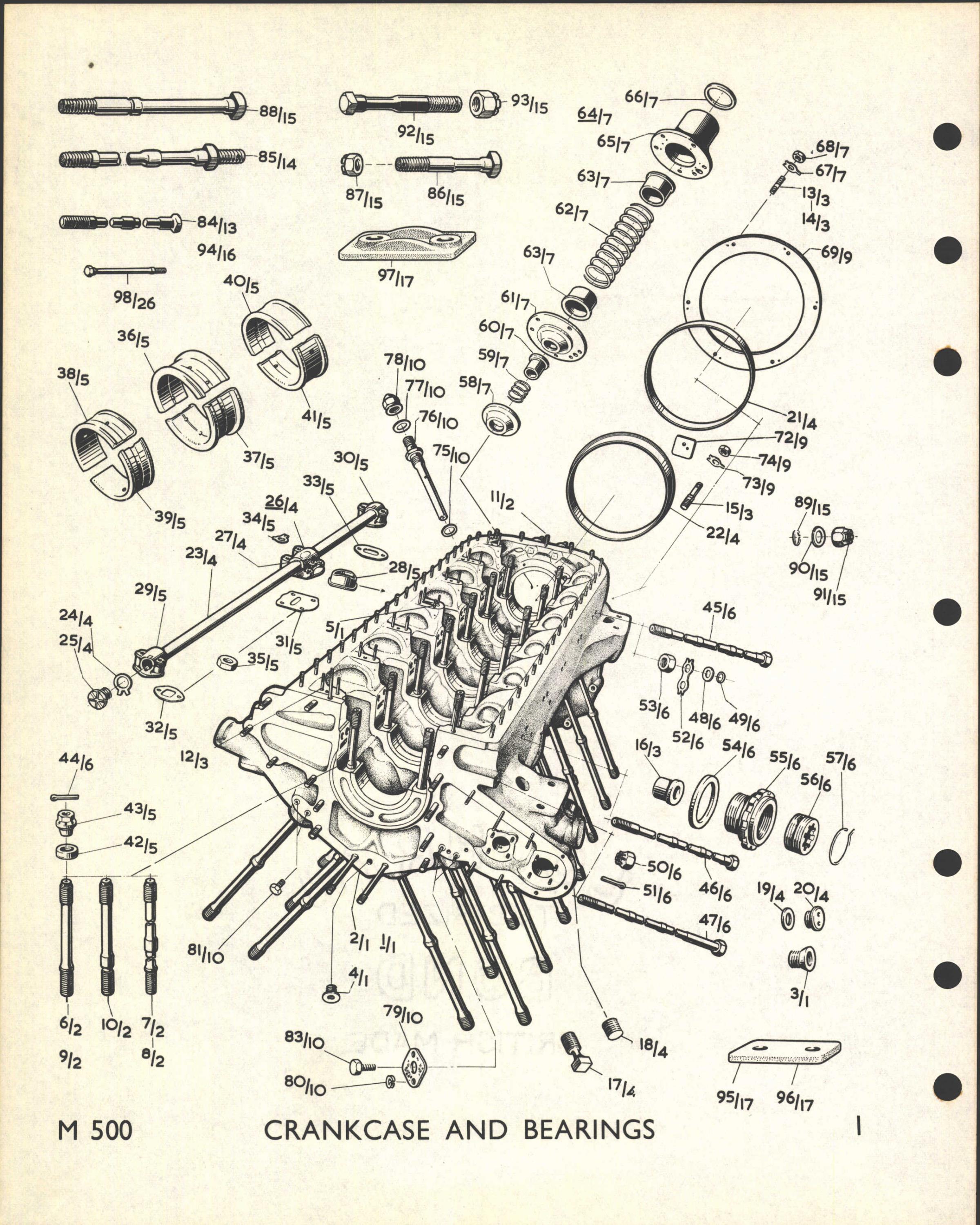 Sample page 44 from AirCorps Library document: Merlin 500 Engine Spare Parts Schedule