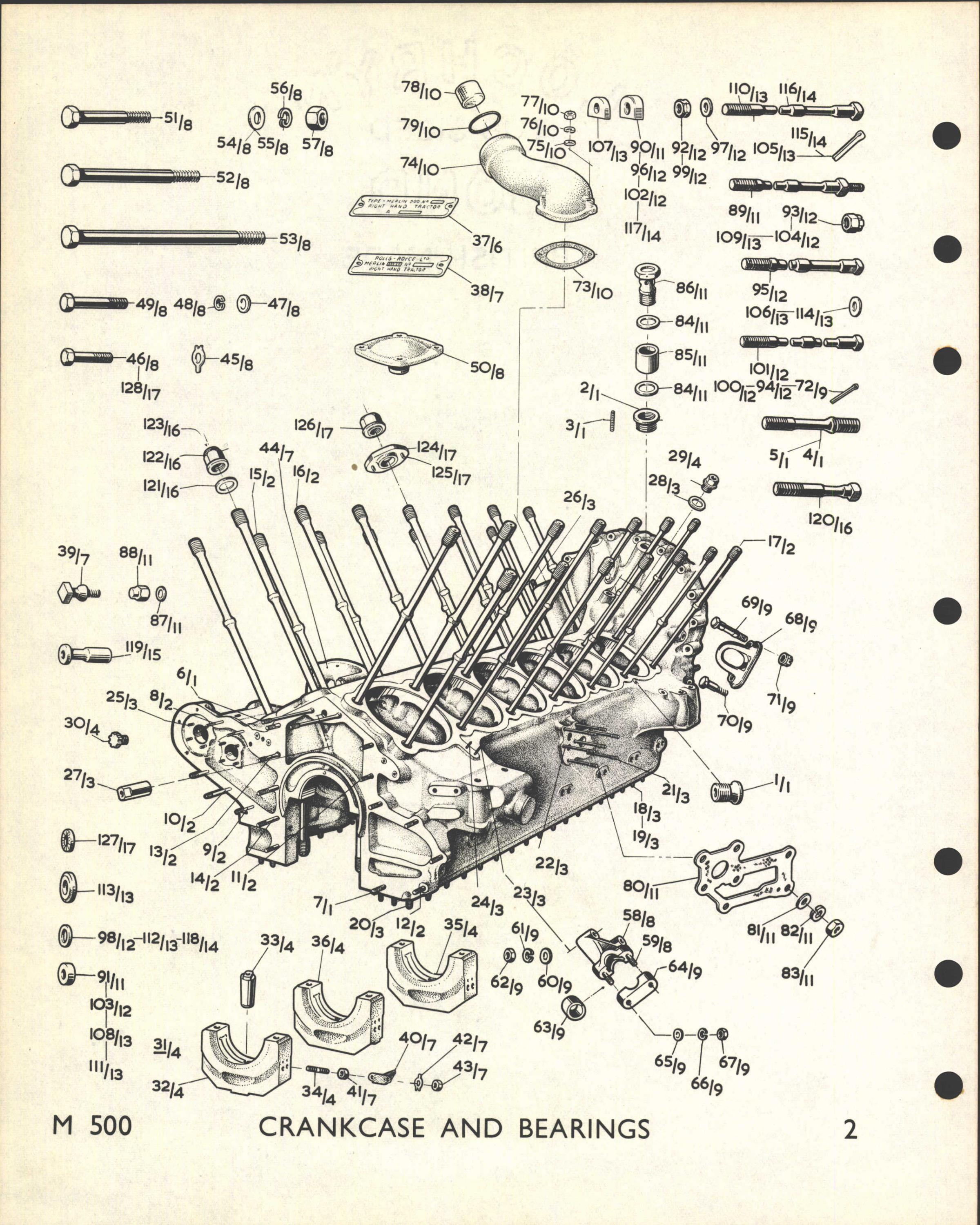 Sample page 46 from AirCorps Library document: Merlin 500 Engine Spare Parts Schedule