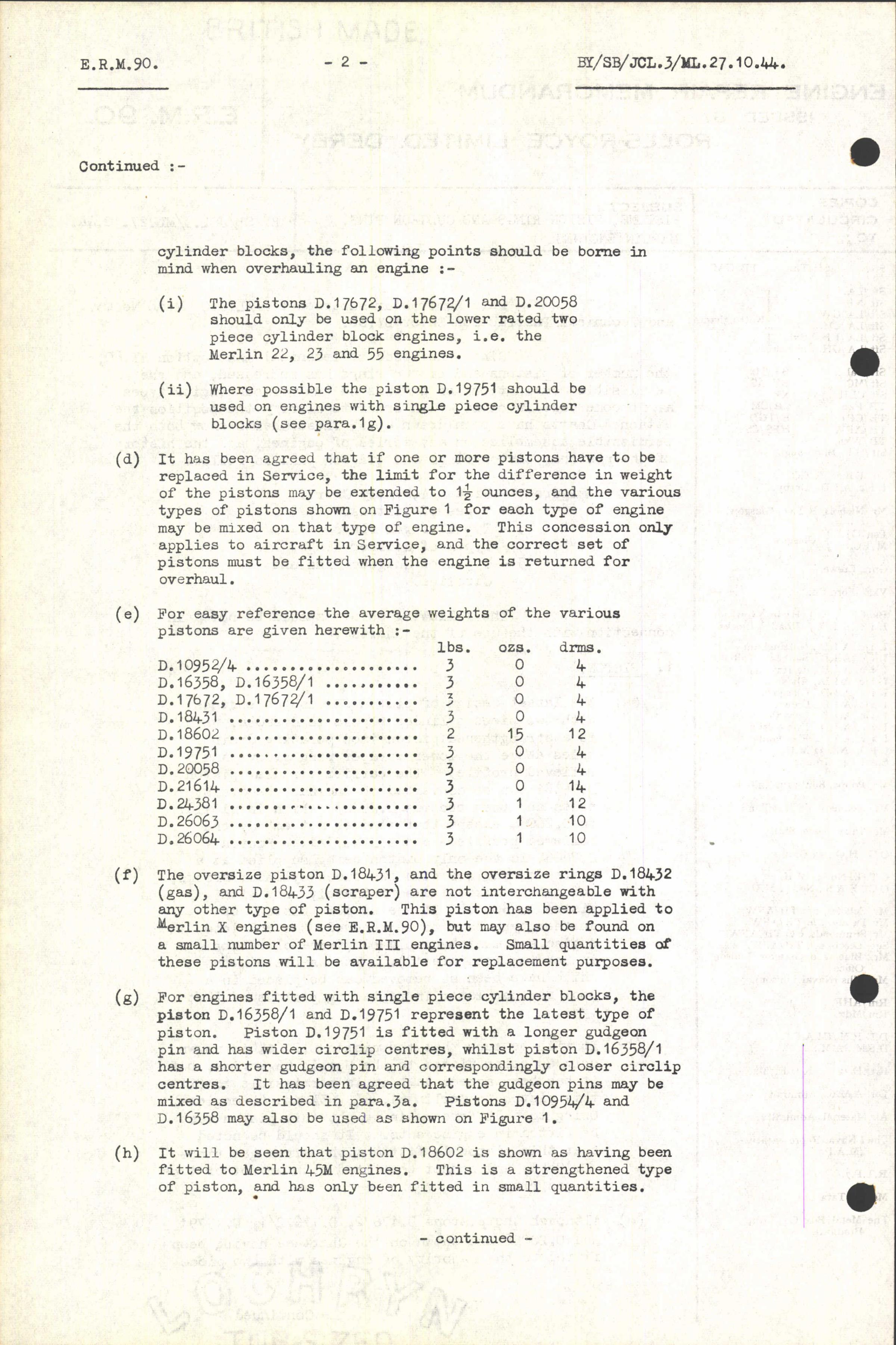 Sample page 20 from AirCorps Library document: Reconditioning and Salvage Data for Rolls-Royce Merlin Engines