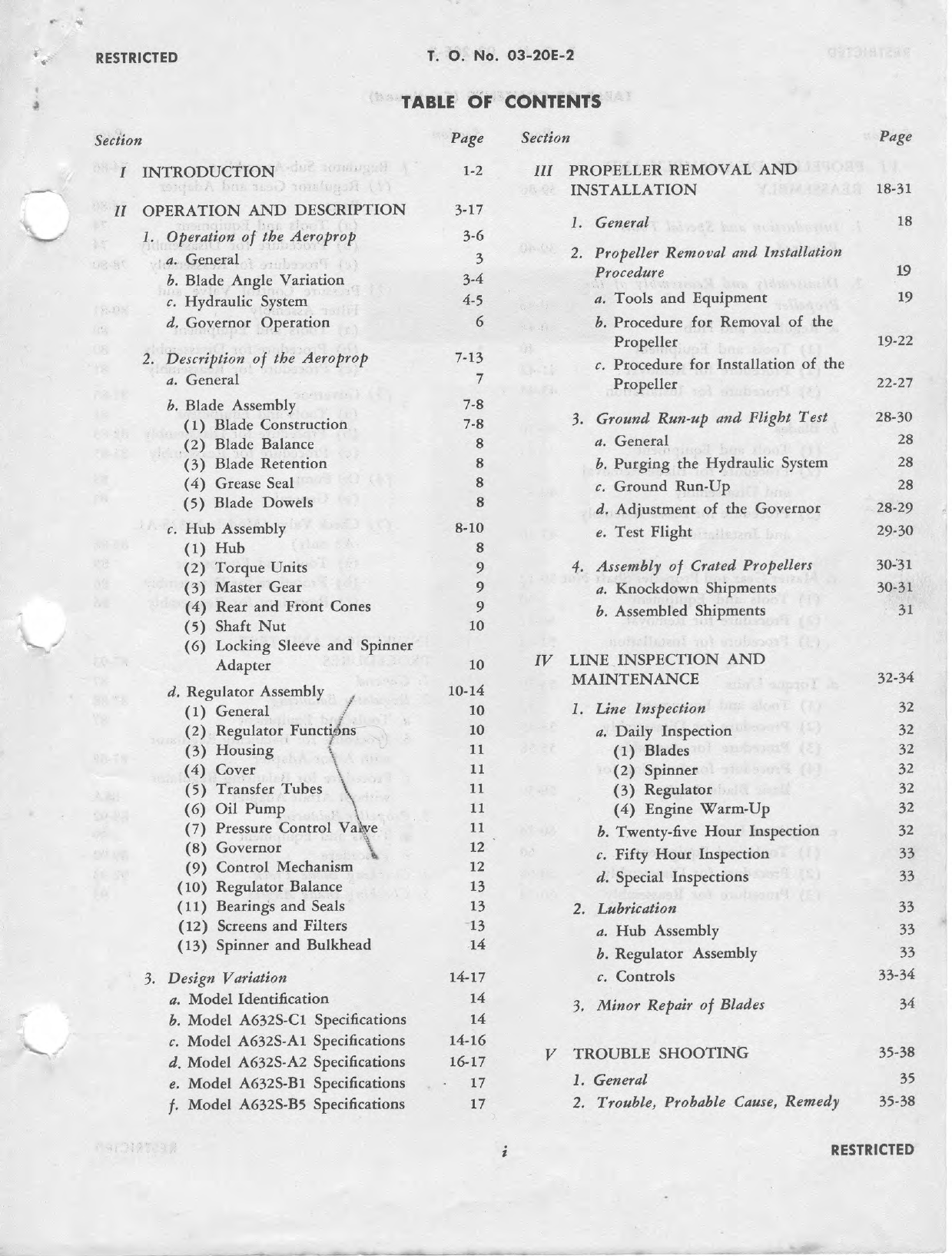 Sample page 3 from AirCorps Library document: Service and Overhaul Instructions for Constant Speed Propellers