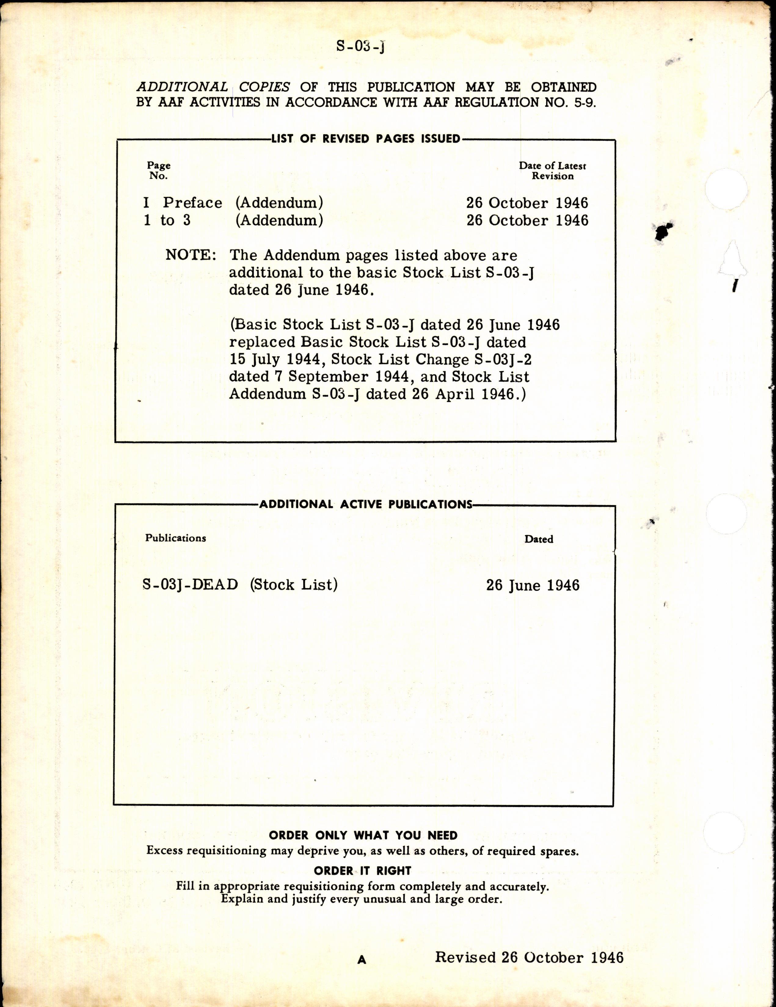 Sample page 6 from AirCorps Library document: Dead Items Stock List for Miscellaneous Aircraft Engine Accessories