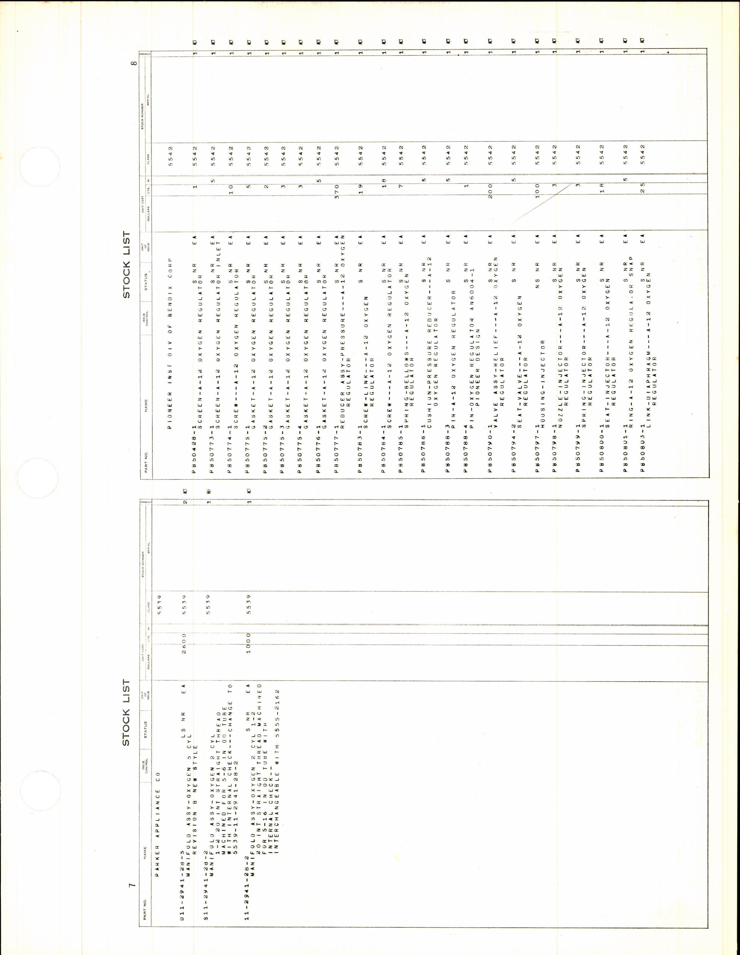 Sample page 7 from AirCorps Library document: Illustrated Stock List for Aircraft Breathing Oxygen Equipment