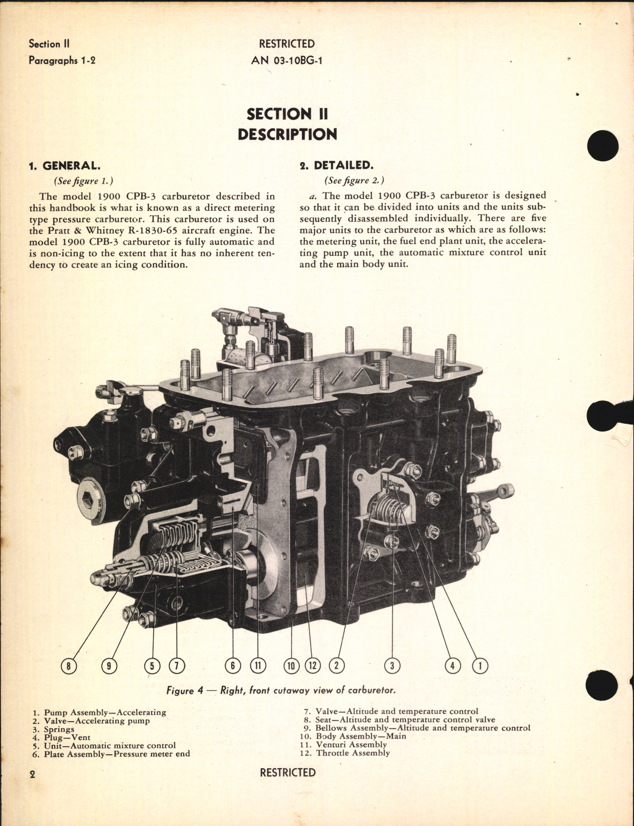 Sample page 8 from AirCorps Library document: Handbook of Instructions with Parts Catalog for Injection Carburetor Model 1900CPB-3