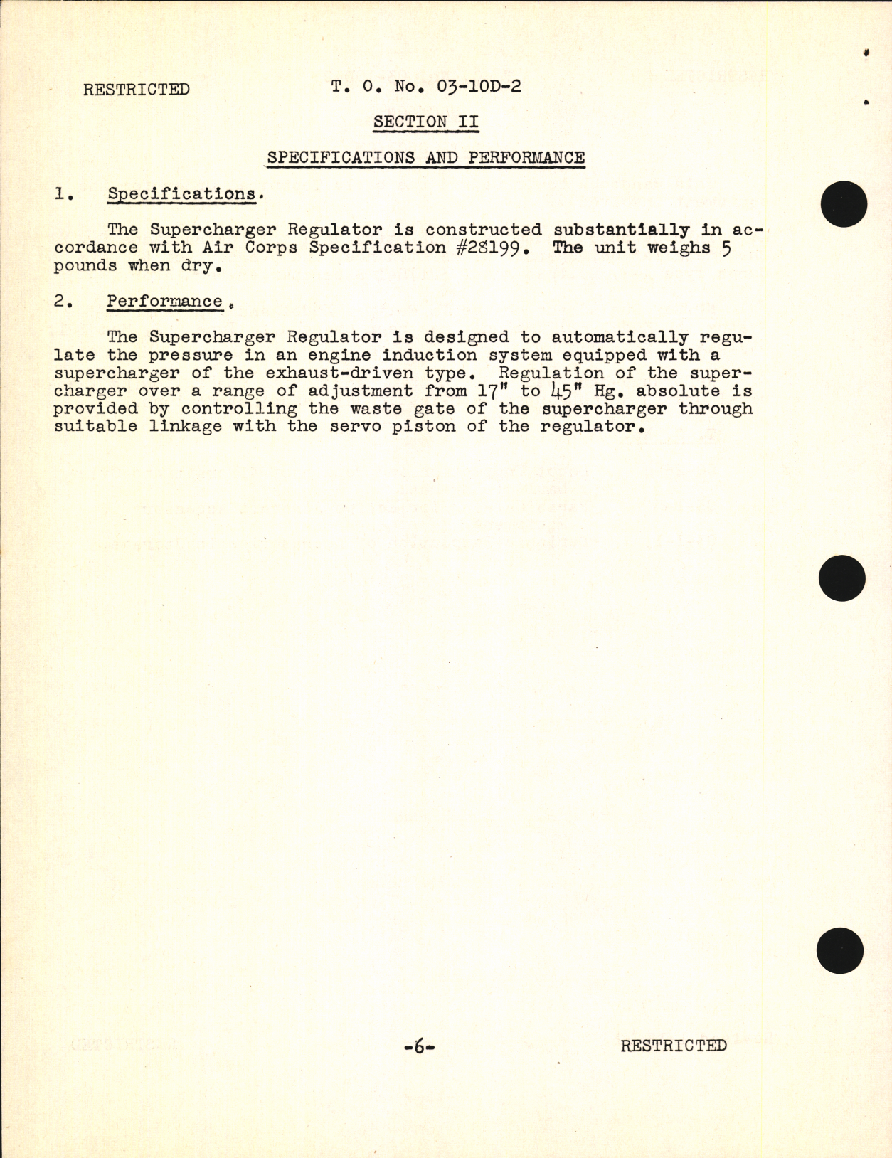 Sample page 8 from AirCorps Library document: Preliminary Handbook of Instructions for Type A-7 Supercharger Regulator