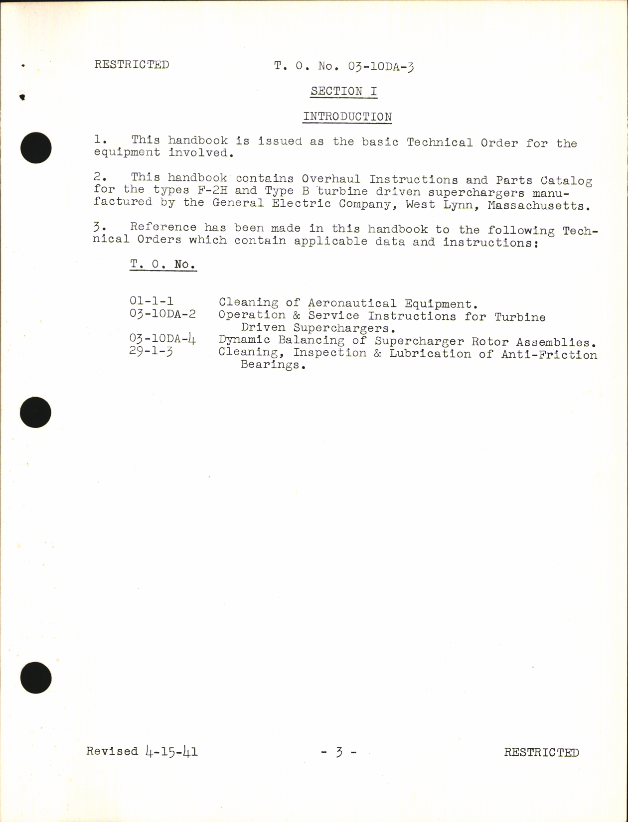 Sample page 7 from AirCorps Library document: Overhaul Instructions with Parts Catalog for Turbine Driven Superchargers