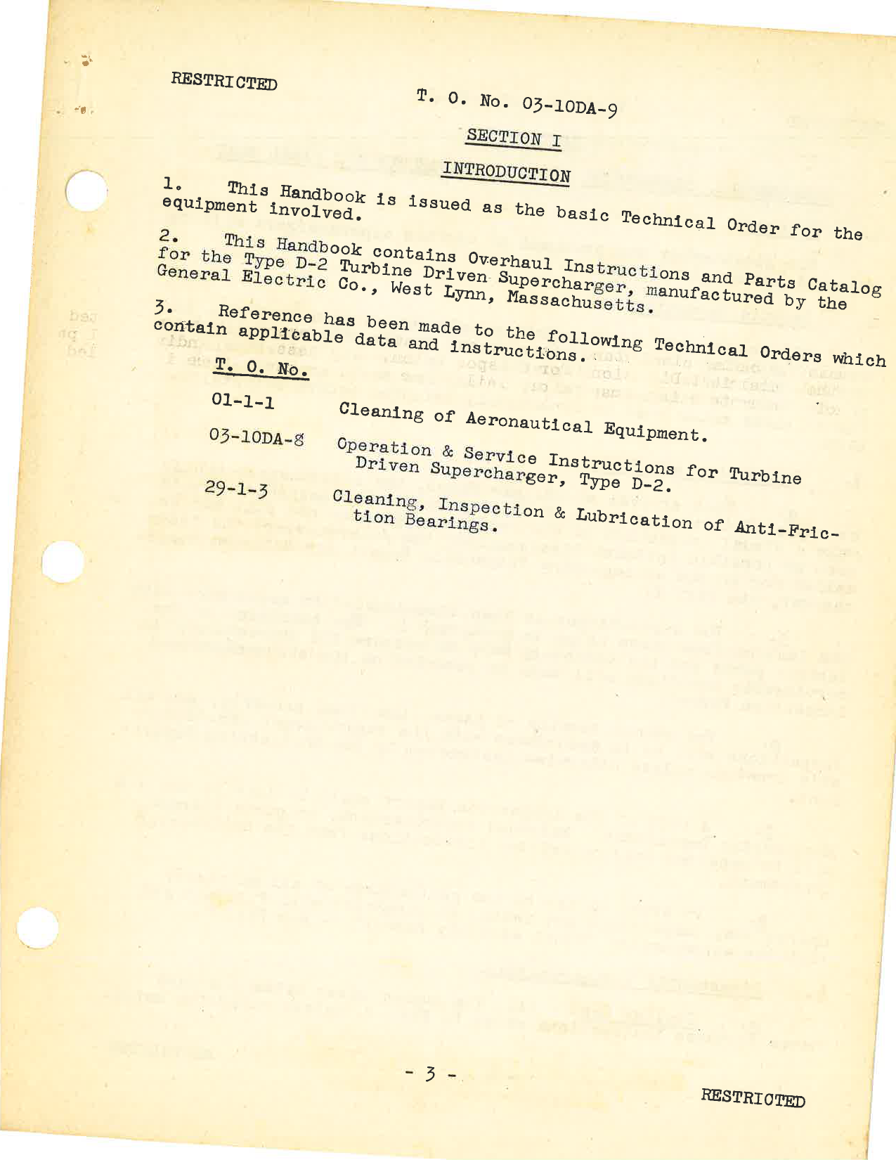 Sample page 5 from AirCorps Library document: Overhaul Instructions with Parts Catalog for Turbine Driven Superchargers Type D-2