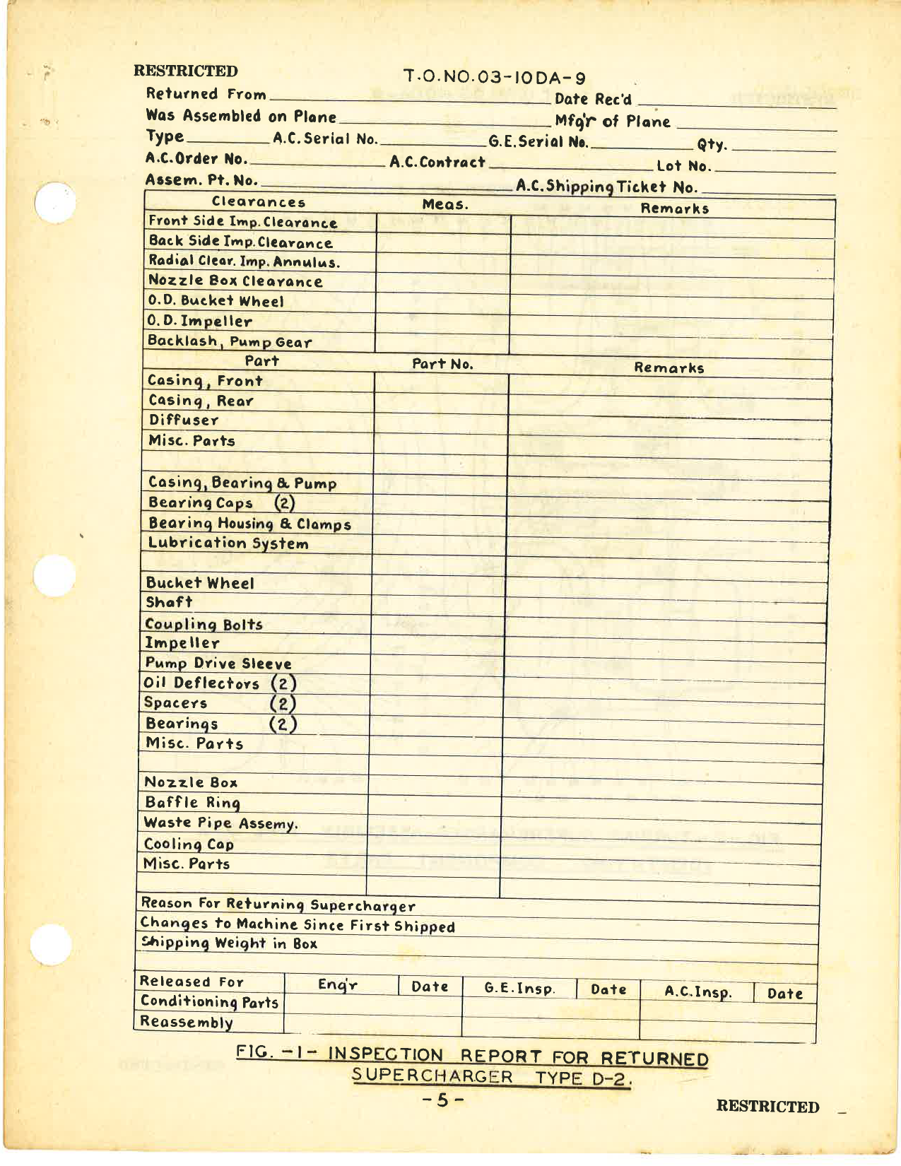 Sample page 7 from AirCorps Library document: Overhaul Instructions with Parts Catalog for Turbine Driven Superchargers Type D-2