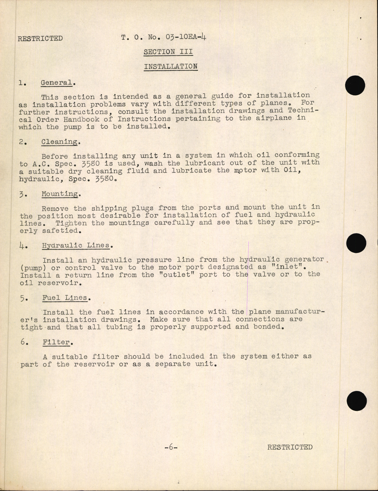 Sample page 8 from AirCorps Library document: Preliminary Handbook of Instructions with Parts Catalog for the Hydraulic Motor Driven Fuel Pump