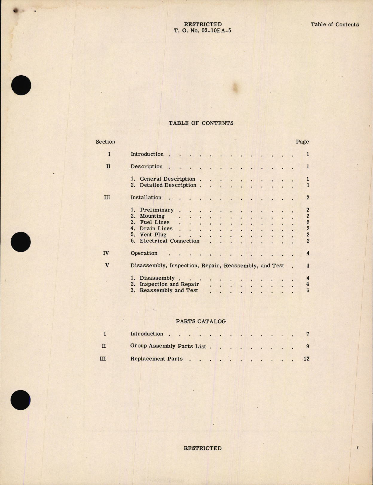 Sample page 5 from AirCorps Library document: Handbook of Instructions with Parts List for Centrifugal Fuel Pump Model 258 Series