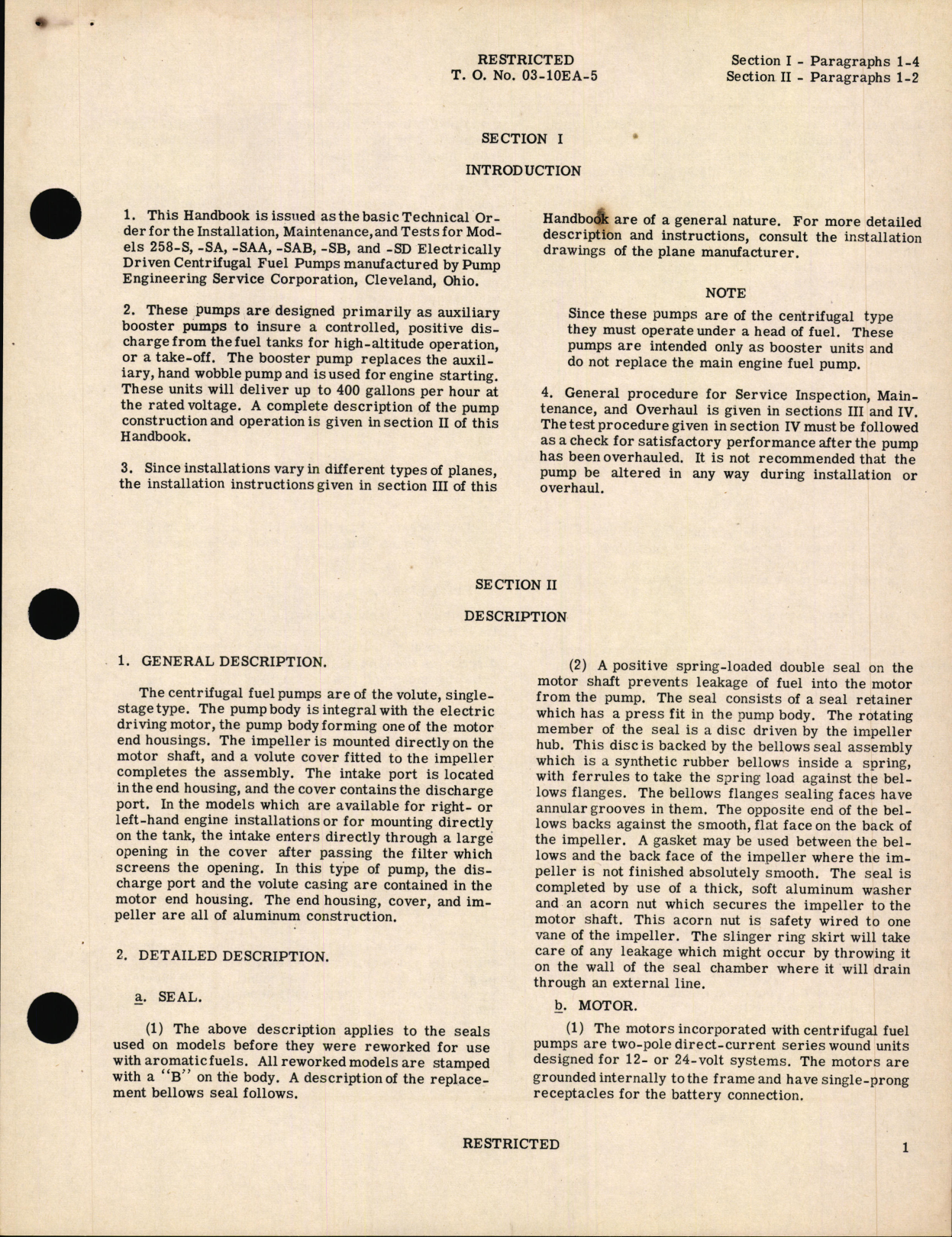 Sample page 7 from AirCorps Library document: Handbook of Instructions with Parts List for Centrifugal Fuel Pump Model 258 Series