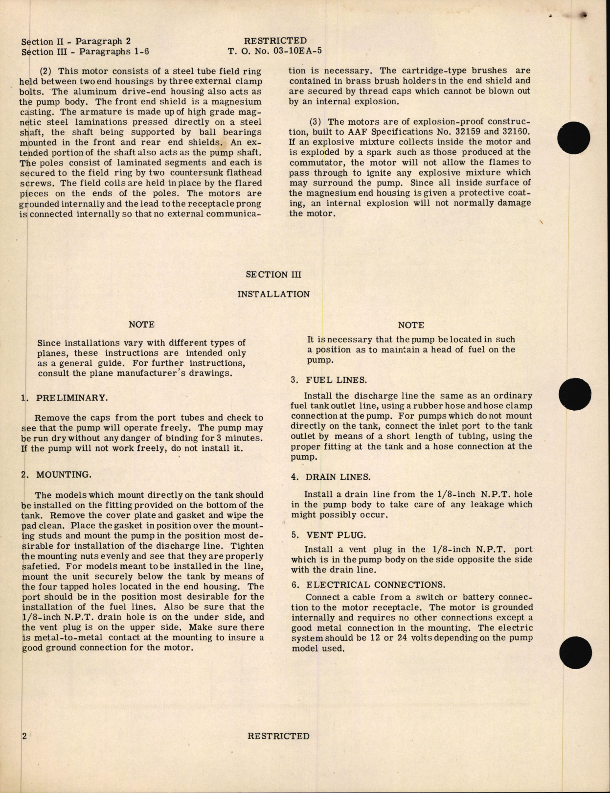 Sample page 8 from AirCorps Library document: Handbook of Instructions with Parts List for Centrifugal Fuel Pump Model 258 Series