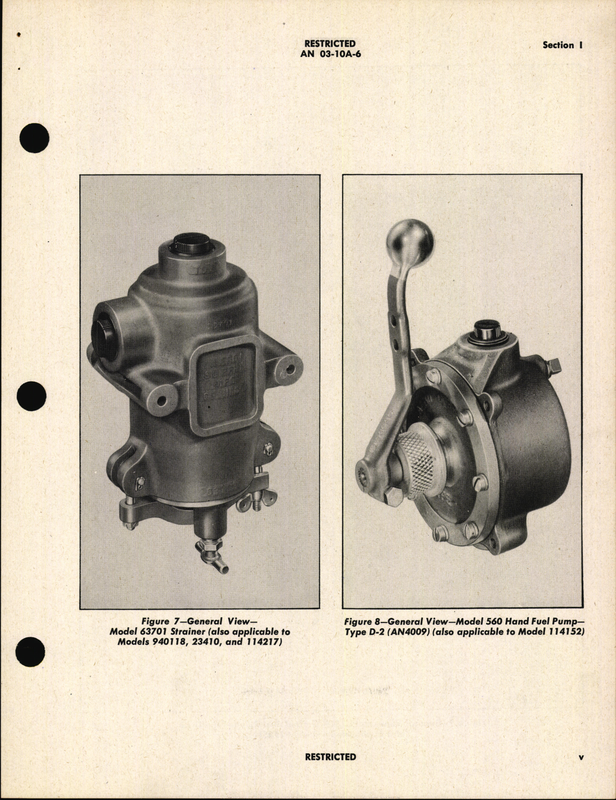 Sample page 7 from AirCorps Library document: Handbook of Instructions with Parts Catalog for Fuel System Units, Hand Fuel Pumps, Fuel System Strainers, and Relief Valves
