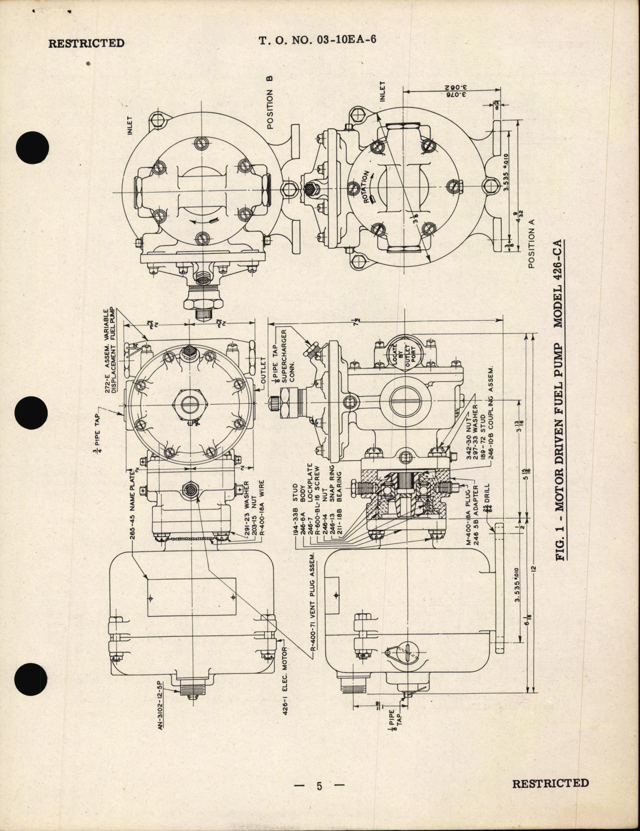Sample page 7 from AirCorps Library document: Handbook of Instructions with Assembly Parts List for Motor Driven Fuel Pumps Model 426-CA