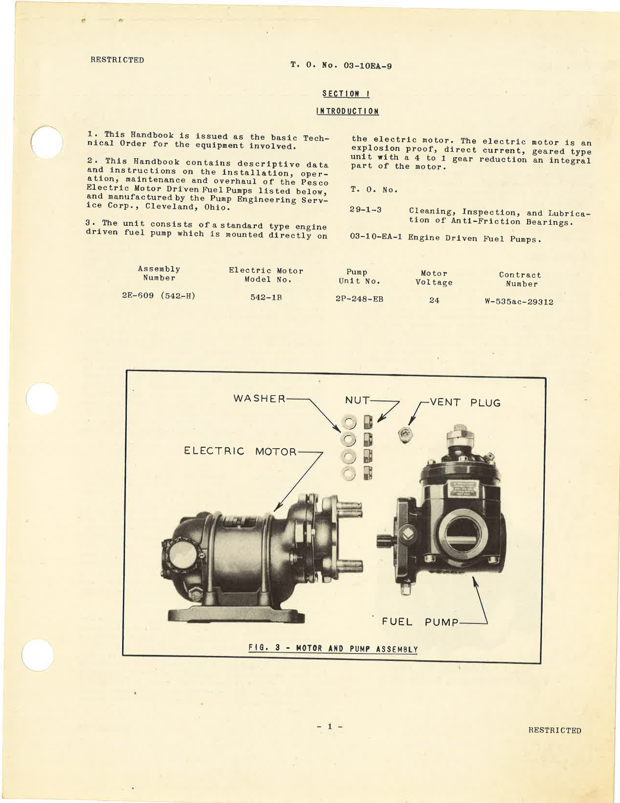 Sample page 7 from AirCorps Library document: Handbook of Instructions with Parts Catalog for Electric Motor Driven Fuel Pumps