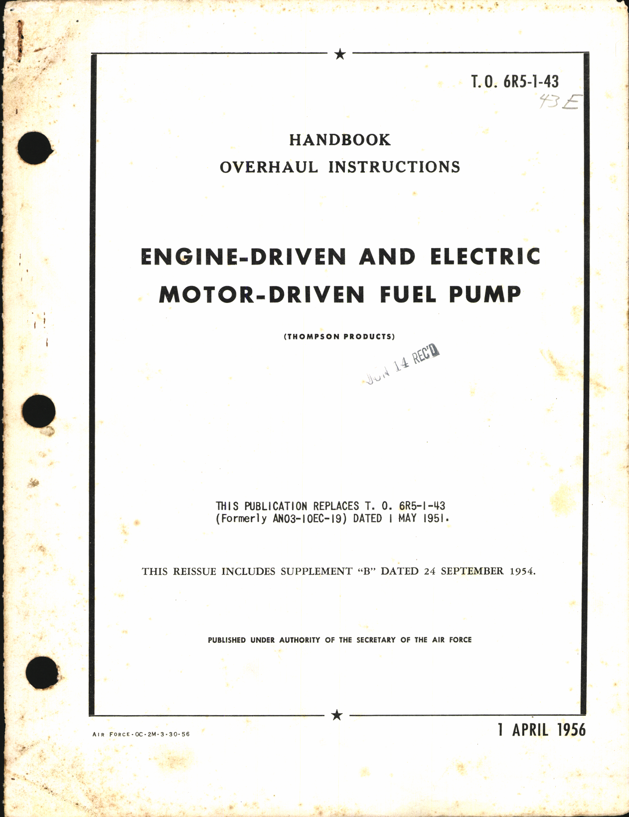 Sample page 1 from AirCorps Library document: Overhaul Instructions for Engine-Driven and Electric Motor-Driven Fuel Pump