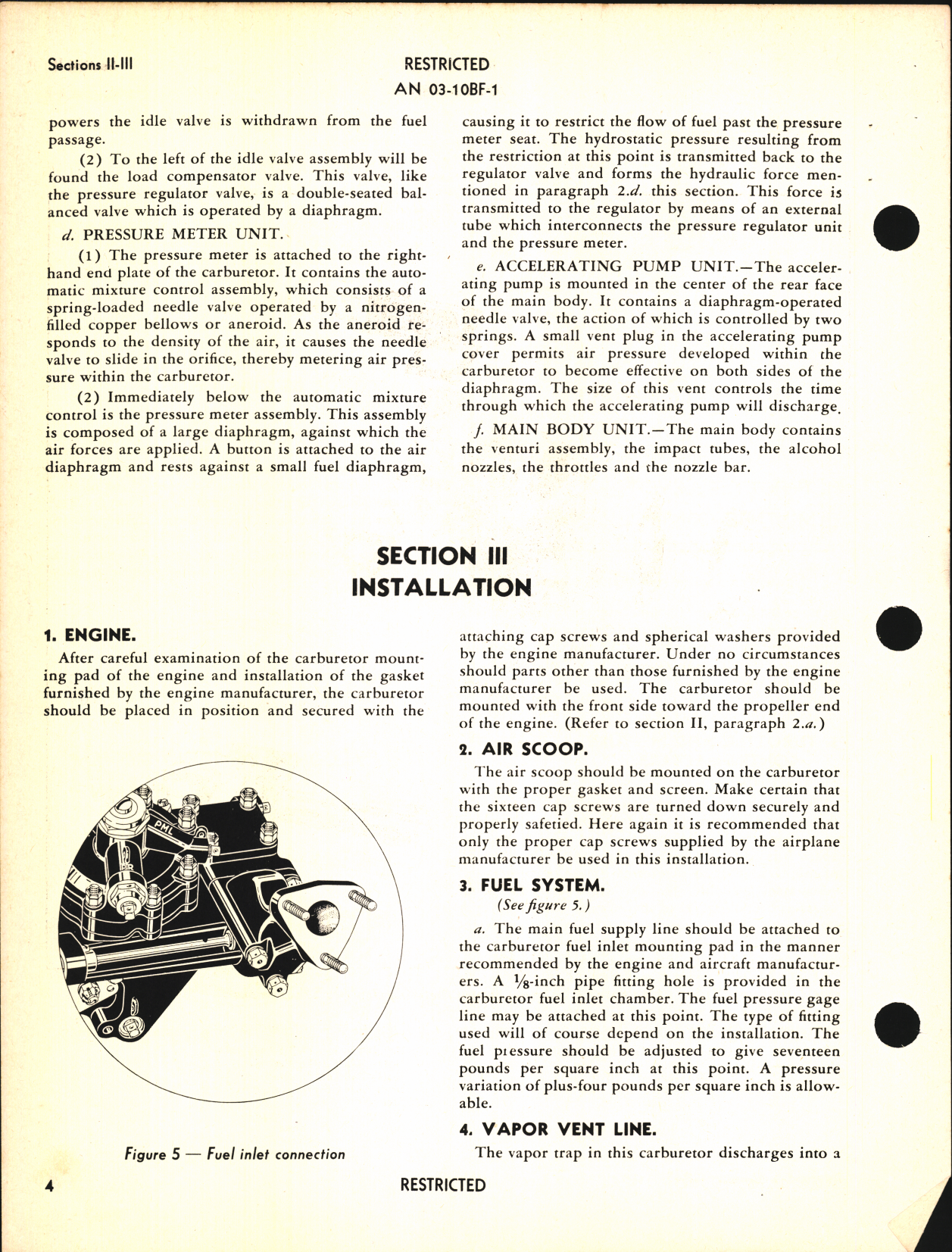 Sample page 8 from AirCorps Library document: Handbook of Instructions with Parts Catalog for Hydro-Metering Carburetor Model 58CPB-4