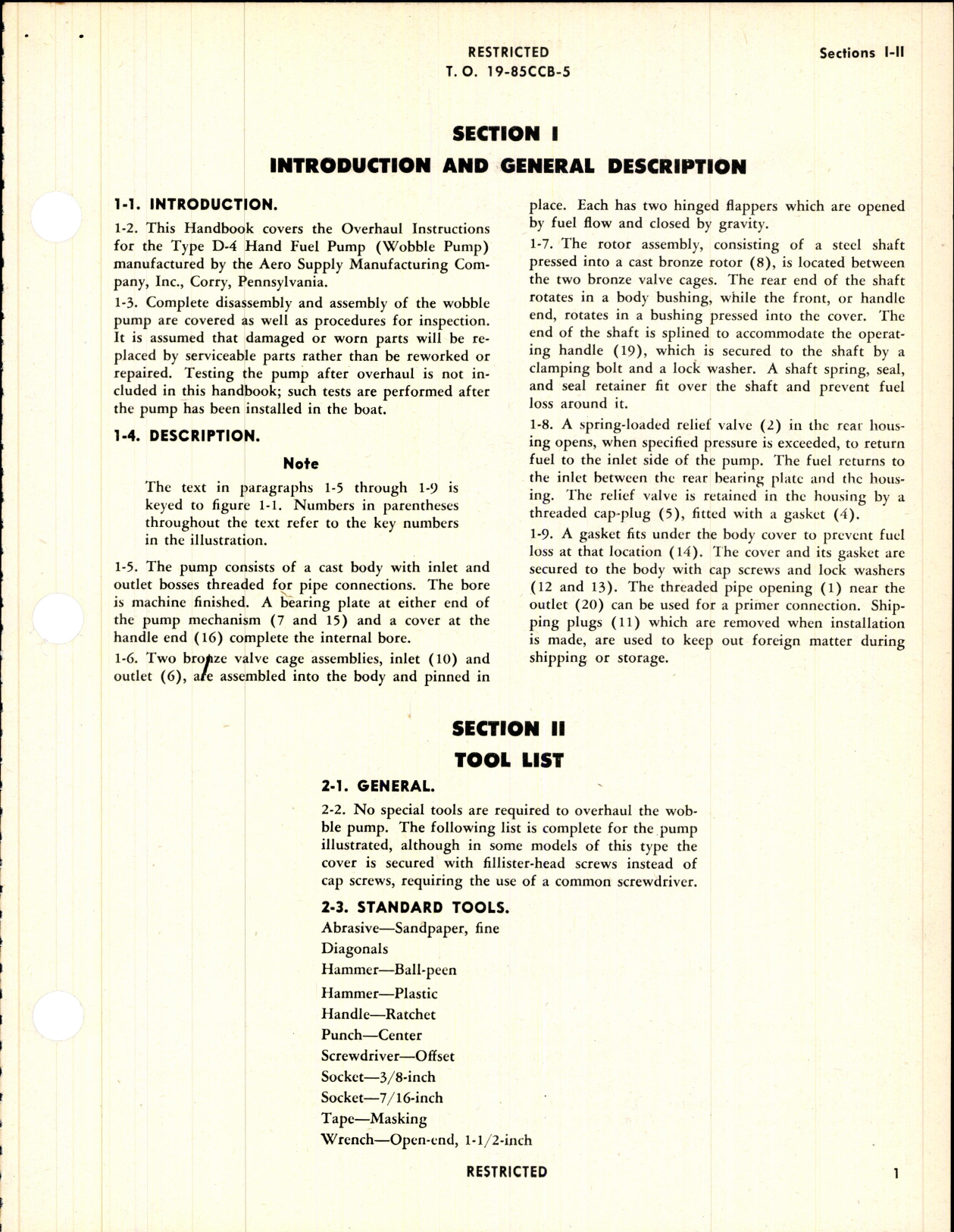 Sample page 5 from AirCorps Library document: Overhaul Instructions for Hand Fuel Pump (Wobble Pump) Type D-4